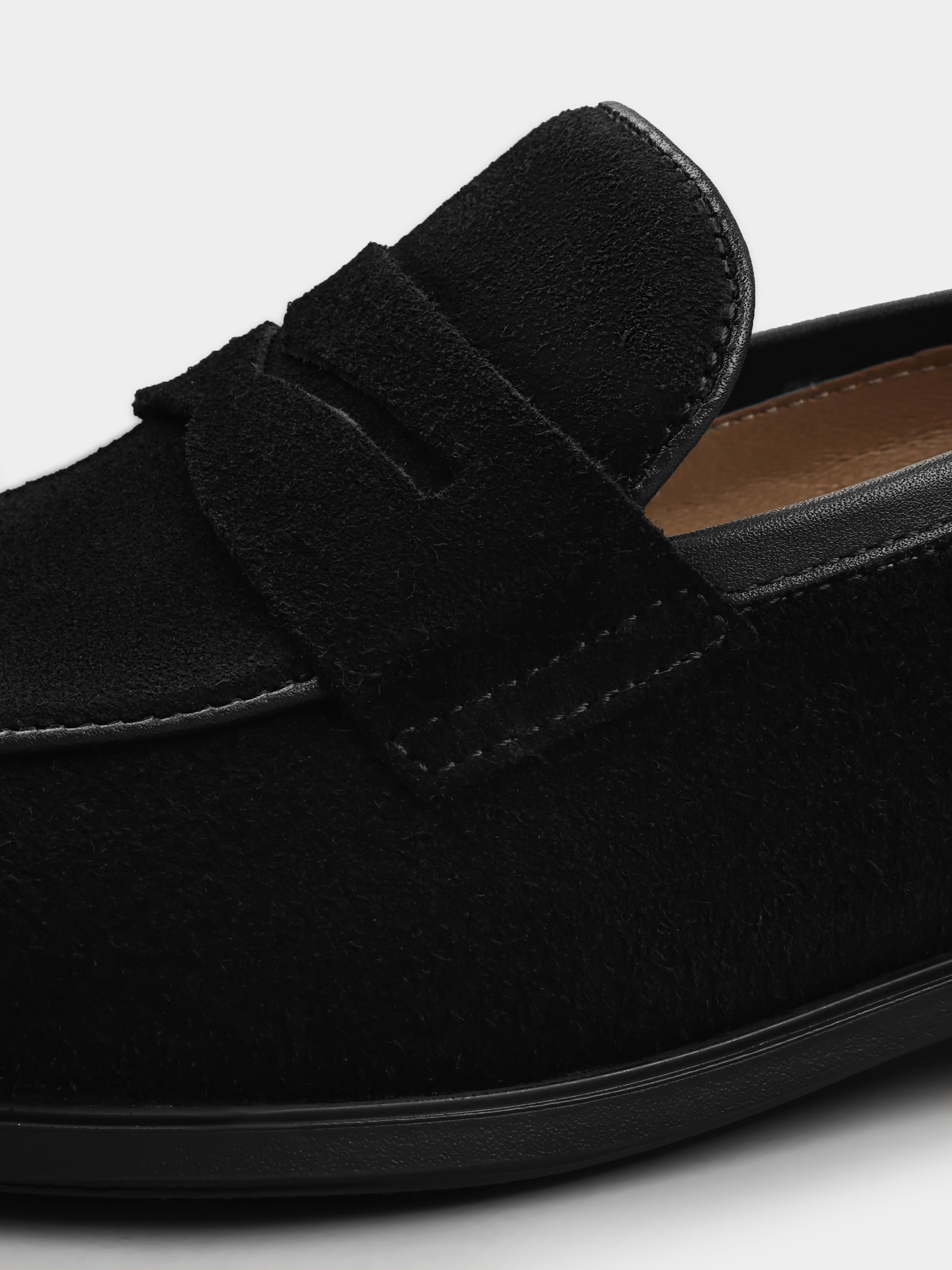 Czarne Zamszowe Loafersy Demini