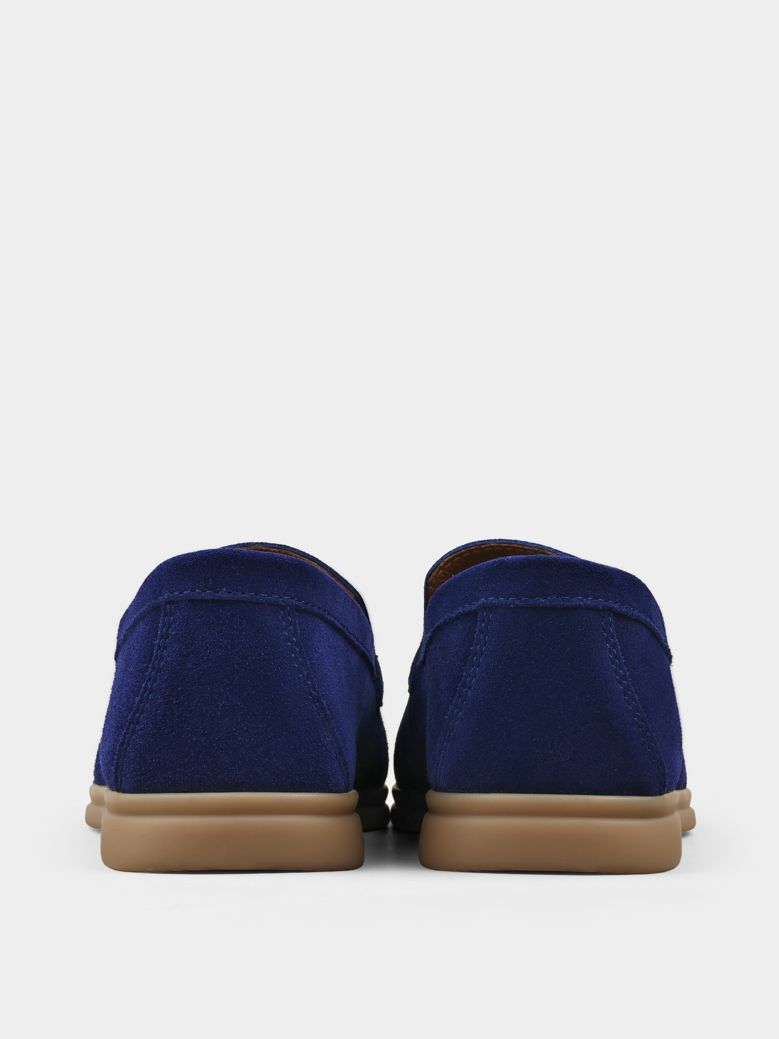 Granatowe Zamszowe Loafersy Fenda