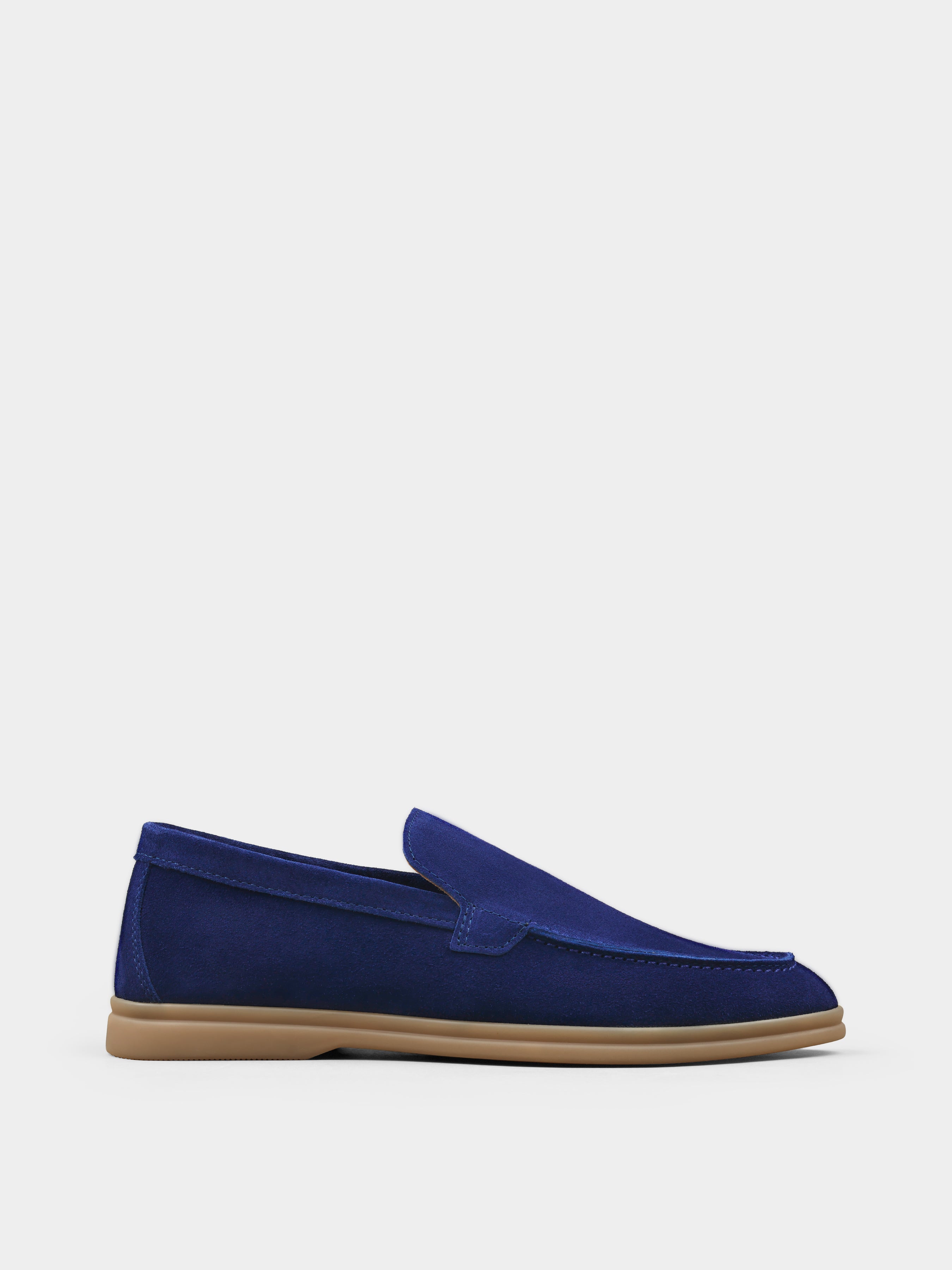 Granatowe Zamszowe Loafersy Fenda