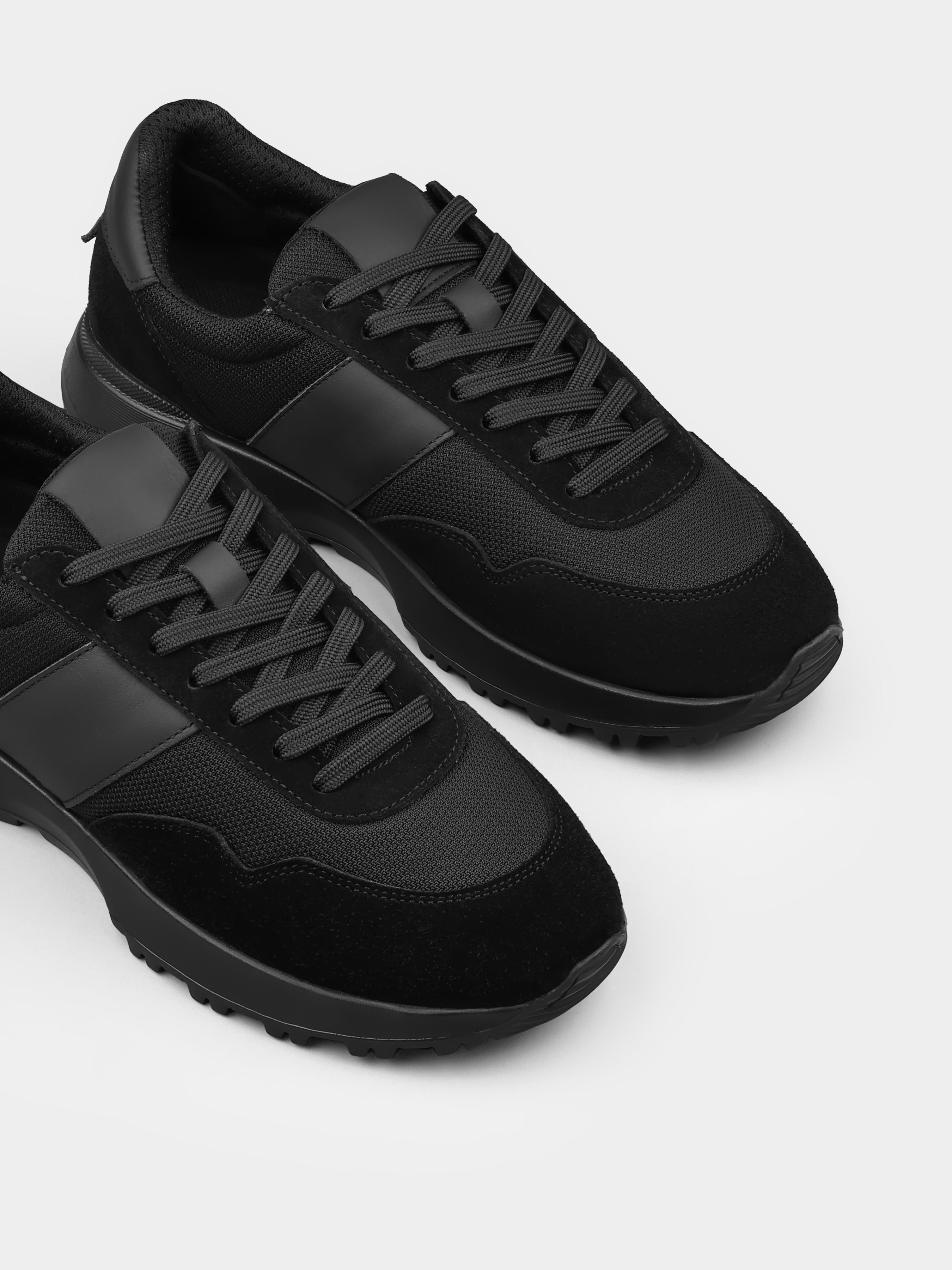 Czarne Zamszowe Sneakersy Lasciare
