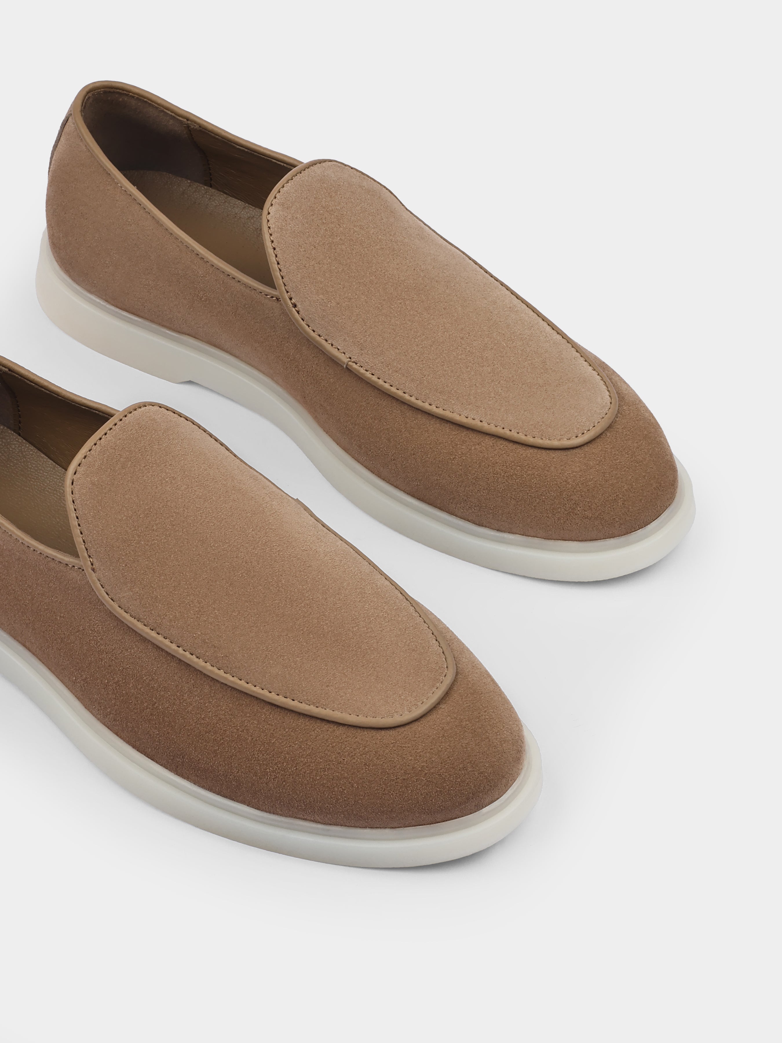 Cappuccino Zamszowe Loafersy Denno