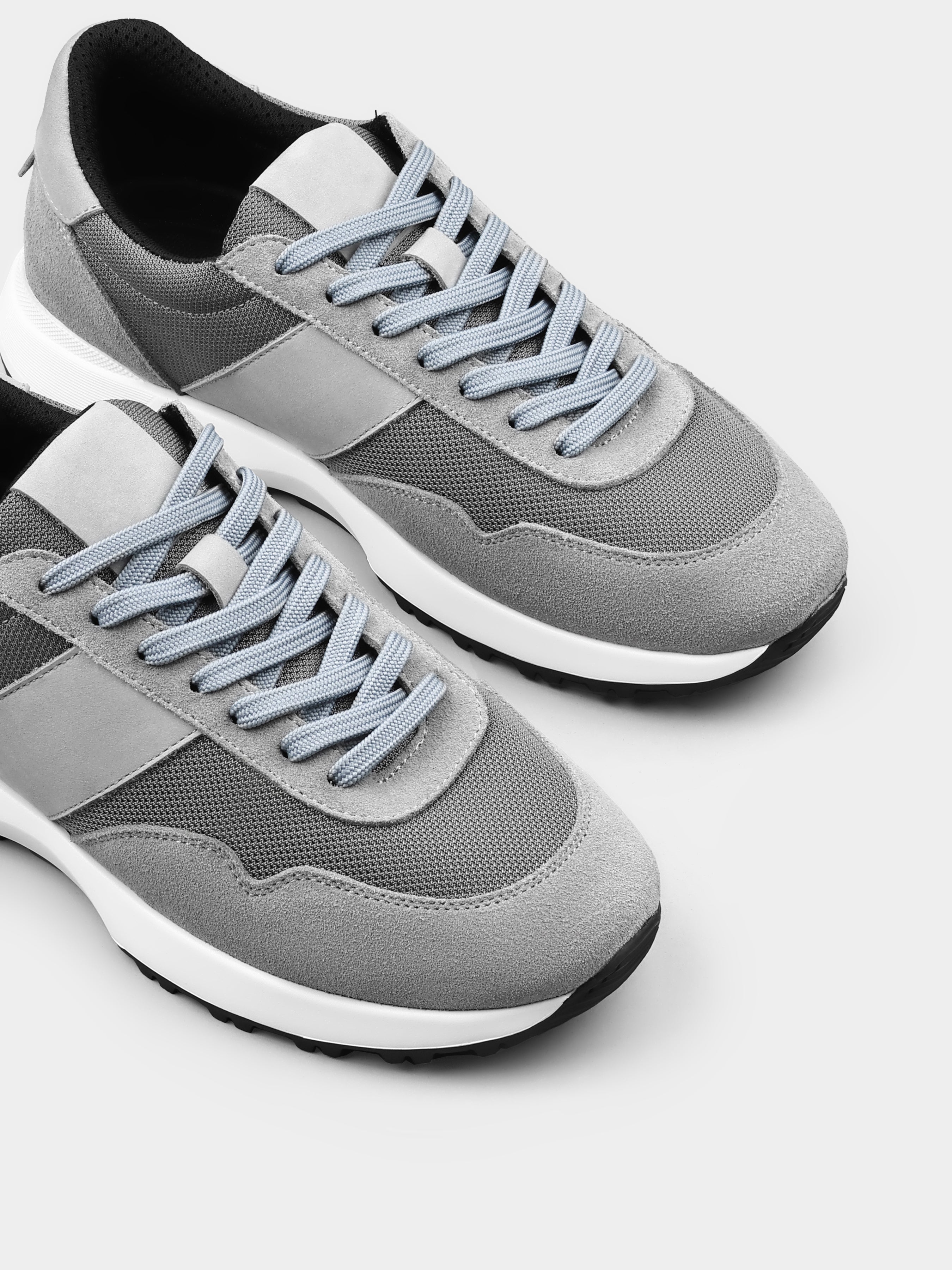 Szaro-Białe Zamszowe Sneakersy Lasciare