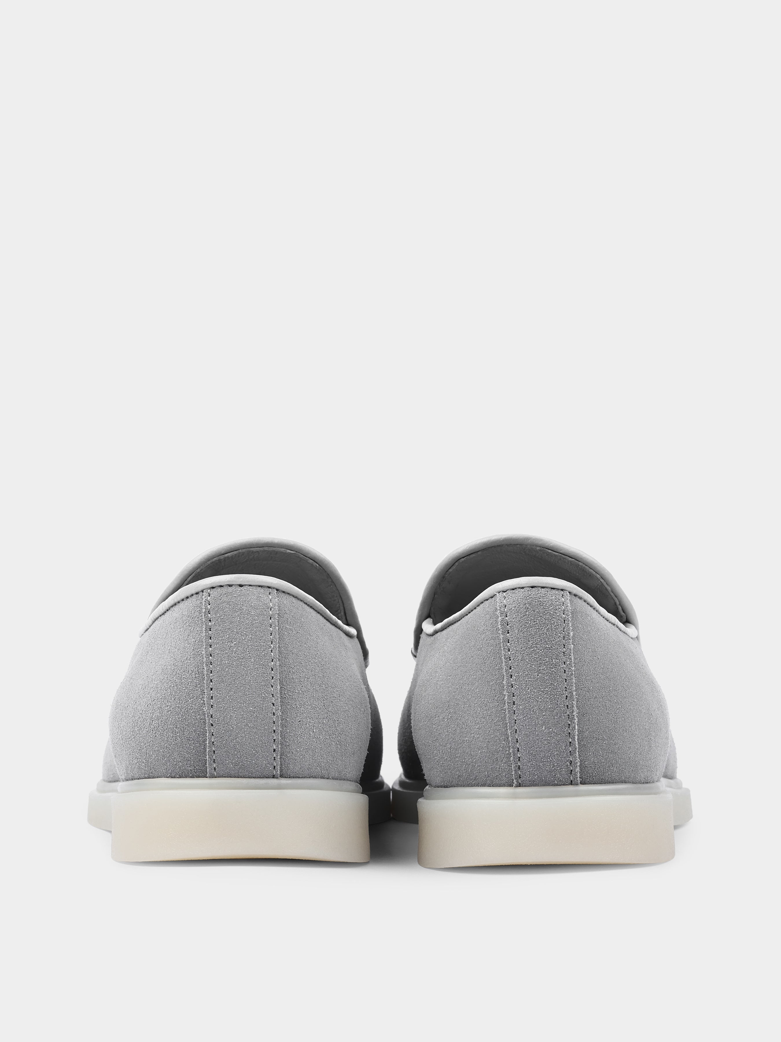 Szare Zamszowe Loafersy Denno