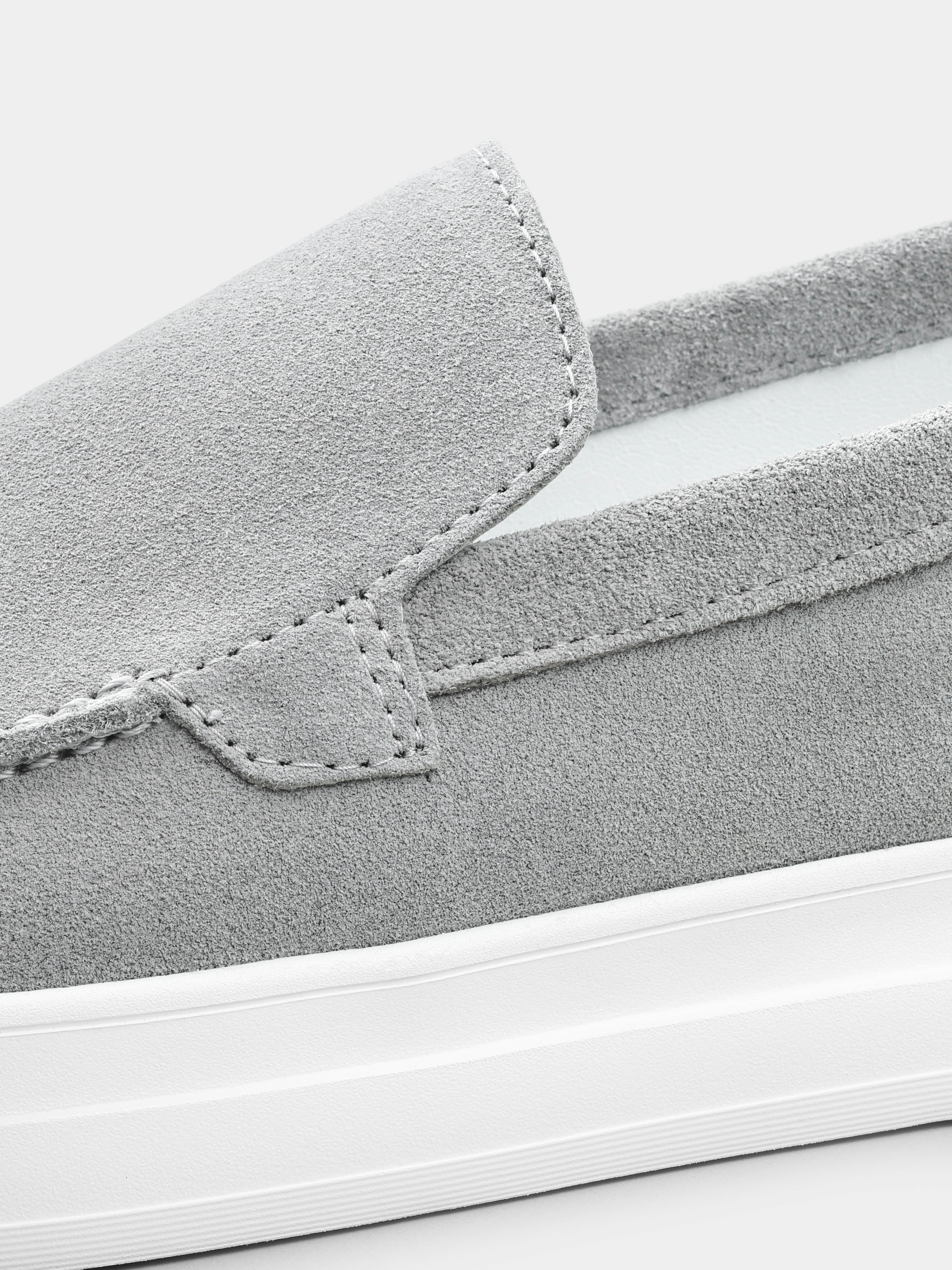 Szare Zamszowe Loafersy Spectrum