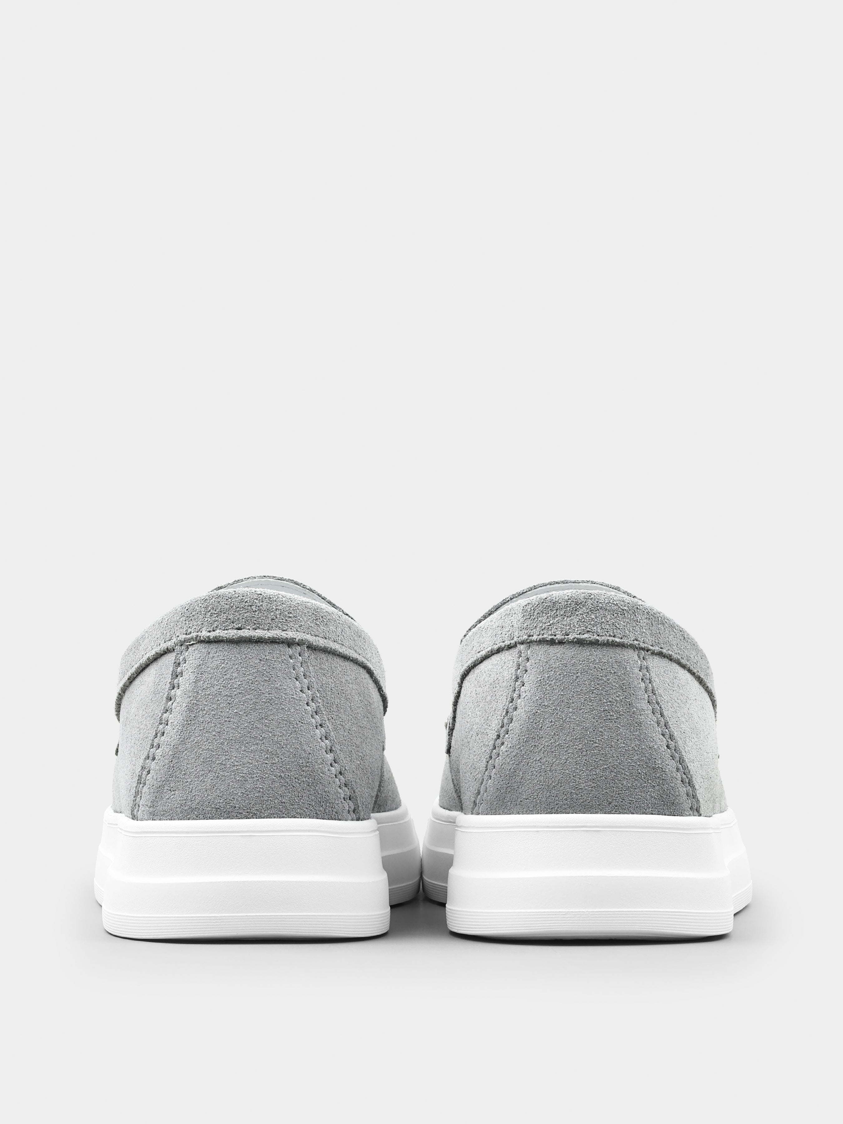 Szare Zamszowe Loafersy Spectrum
