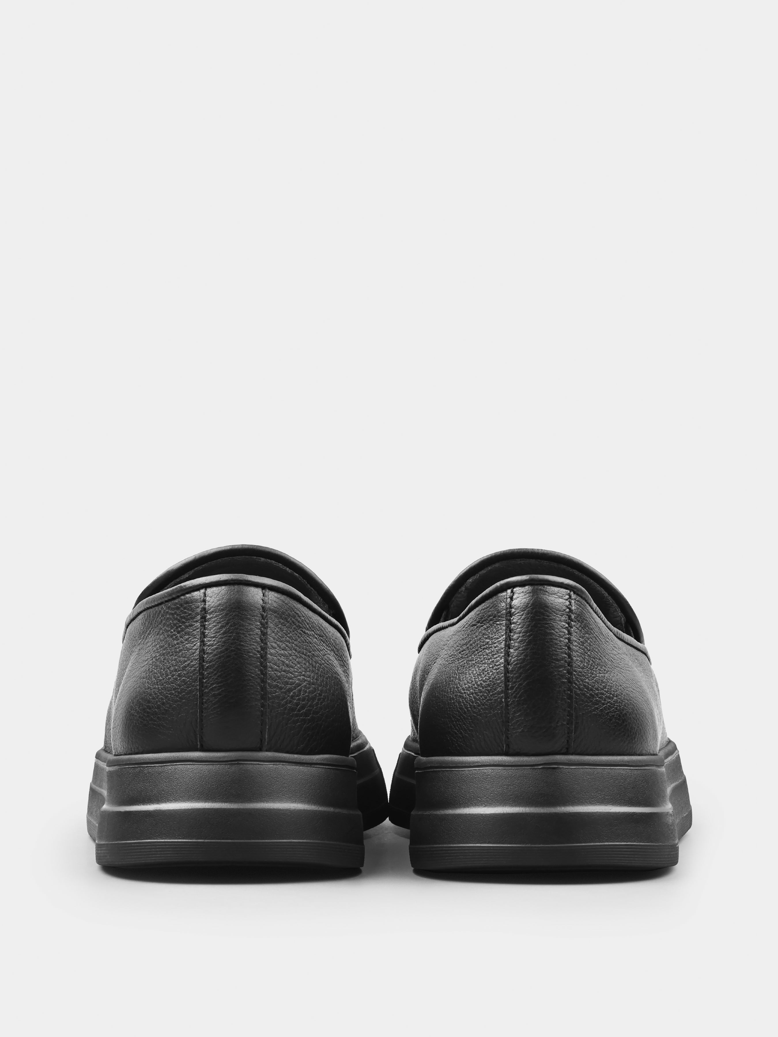 Czarne Skórzane Loafersy Oscuro