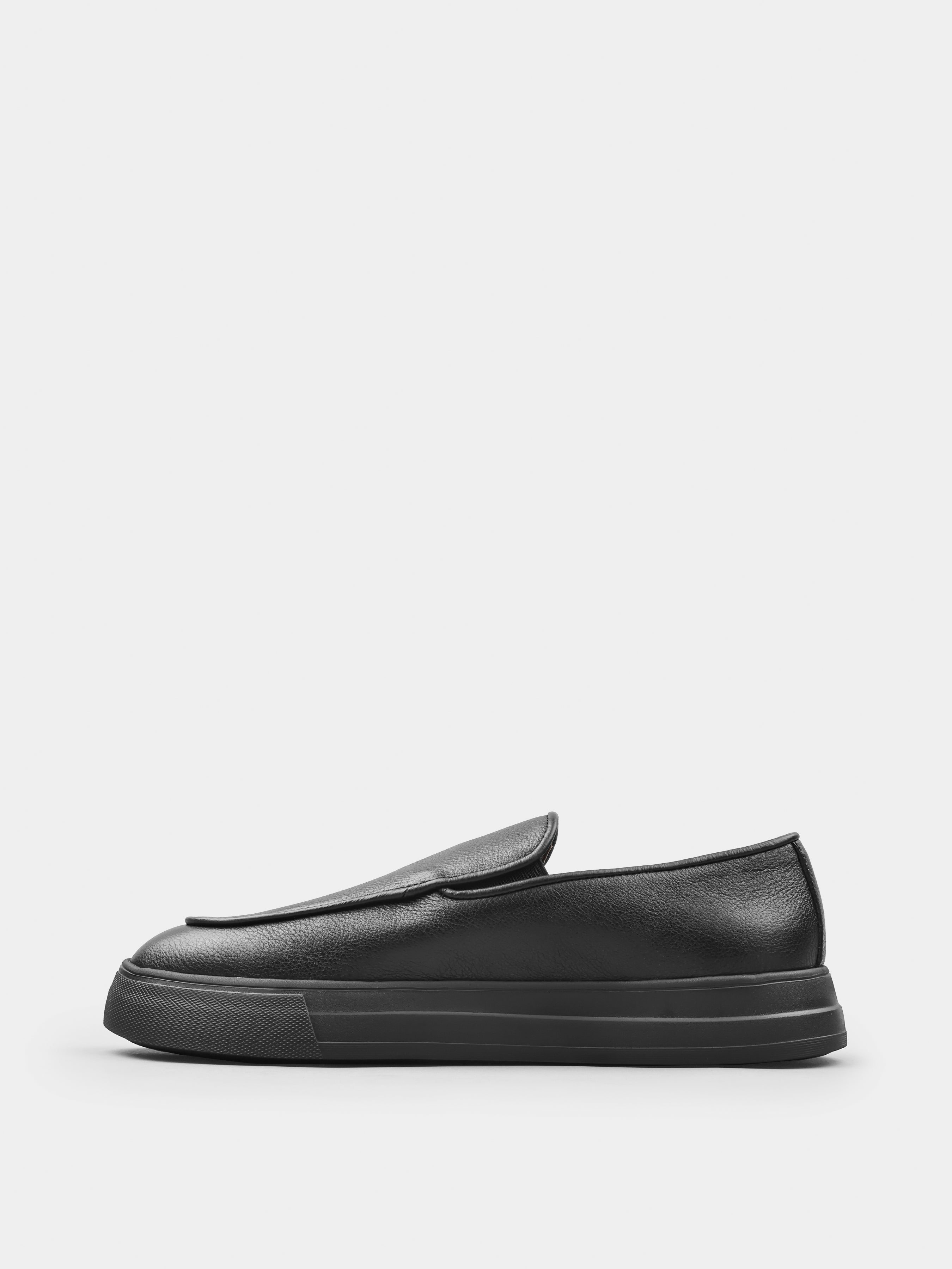 Czarne Skórzane Loafersy Oscuro