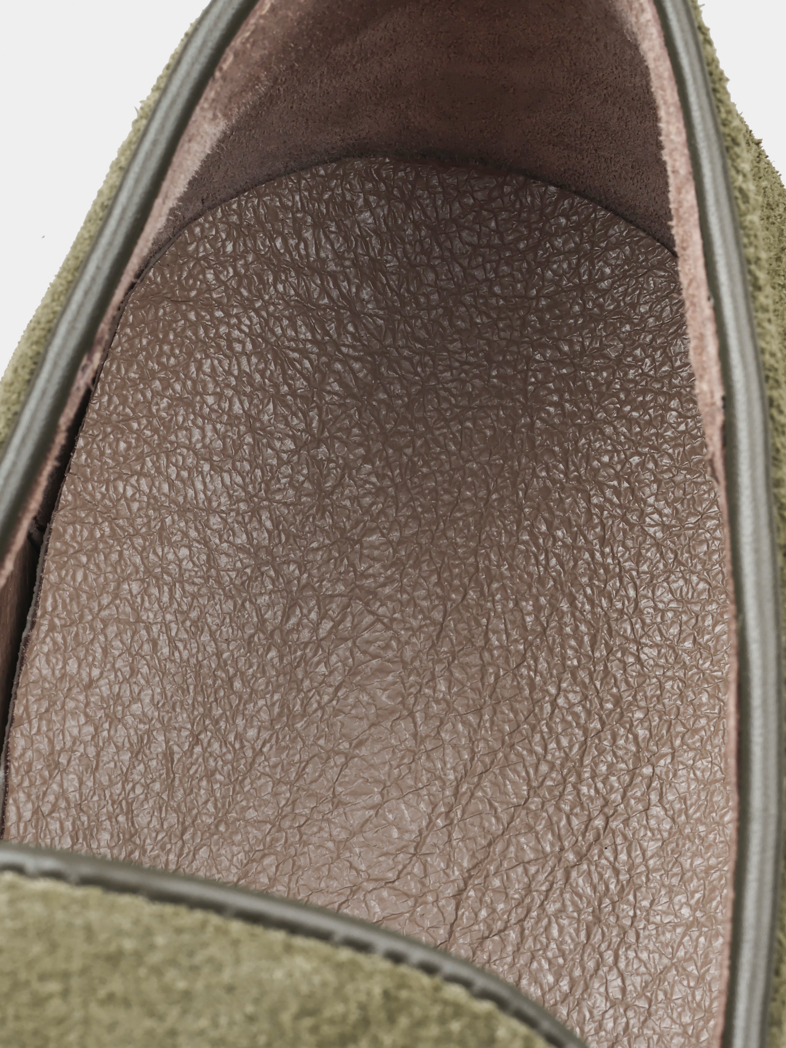 Oliwkowe Zamszowe Loafersy Oscuro