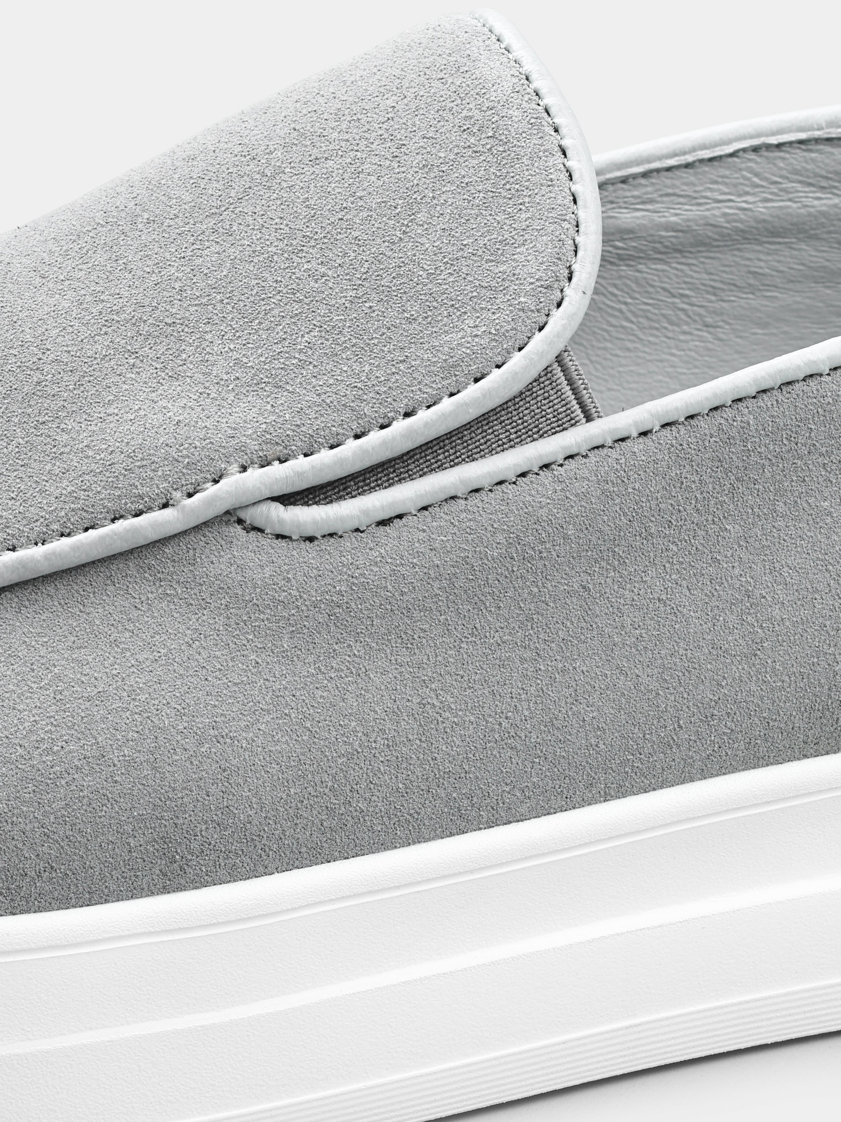 Szare Zamszowe Loafersy Oscuro