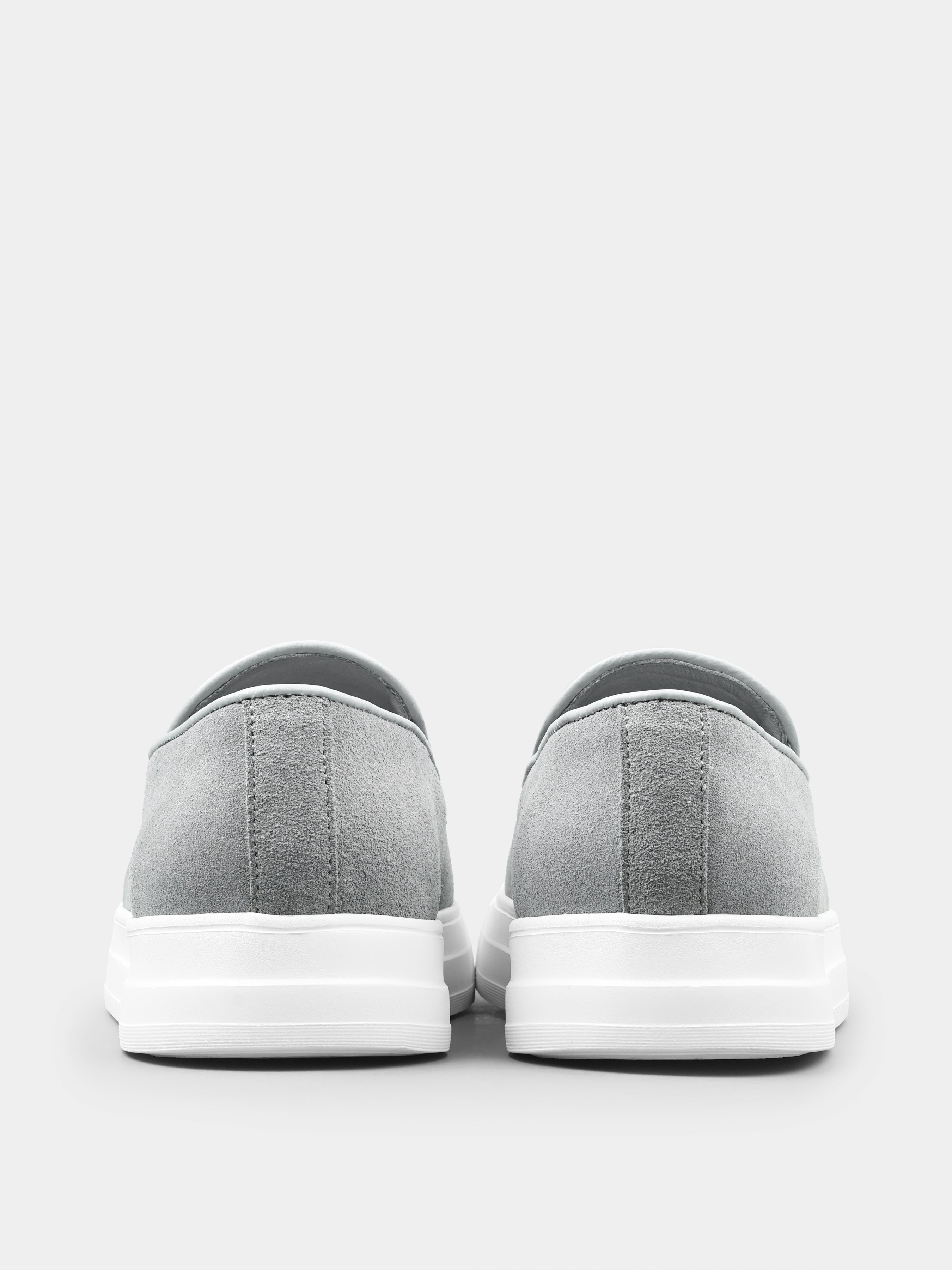 Szare Zamszowe Loafersy Oscuro