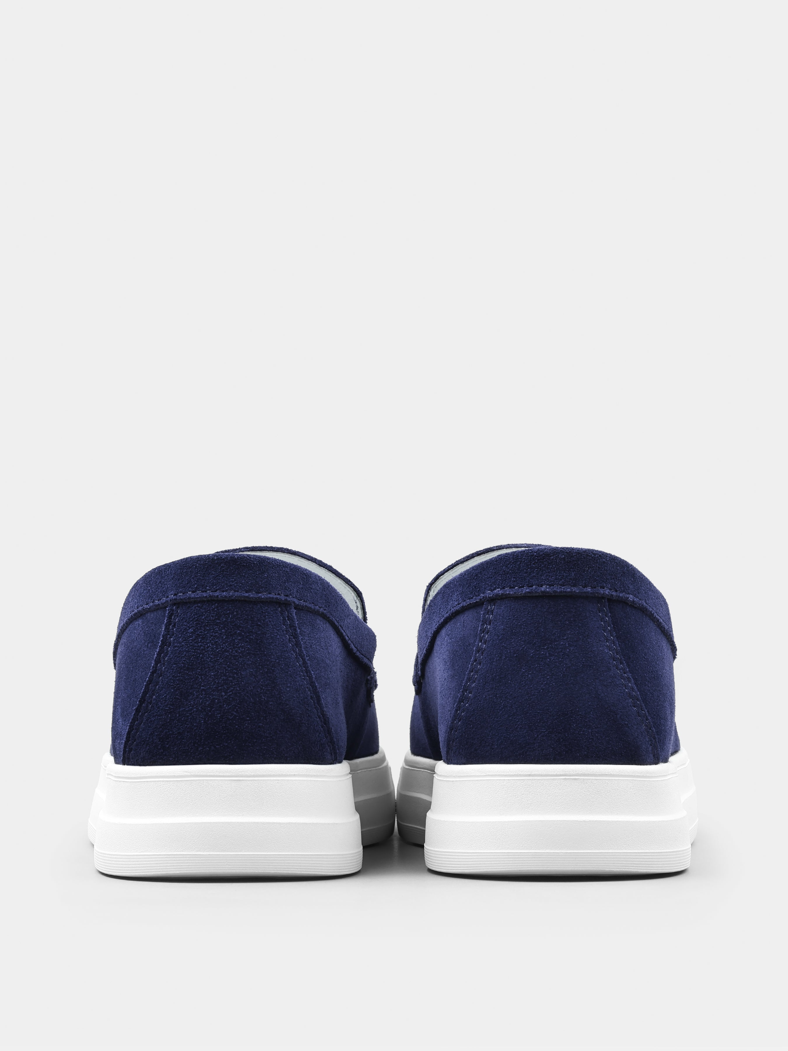 Granatowe Zamszowe Loafersy Spectrum