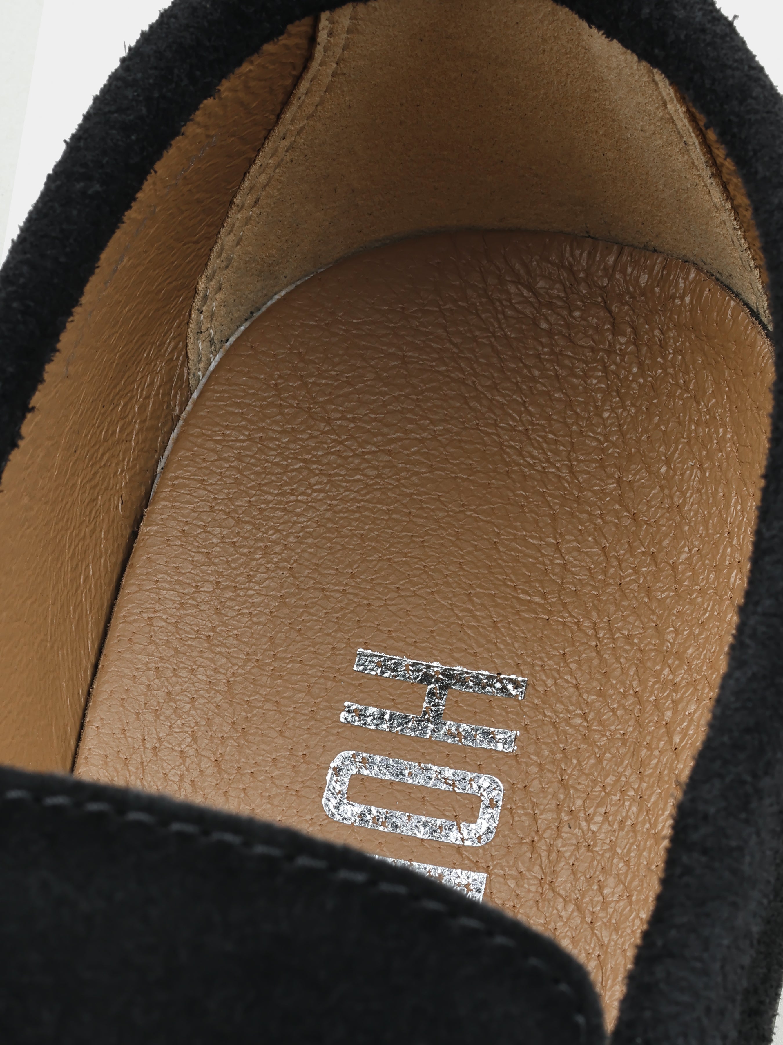 Czarne Zamszowe Loafersy Fenda