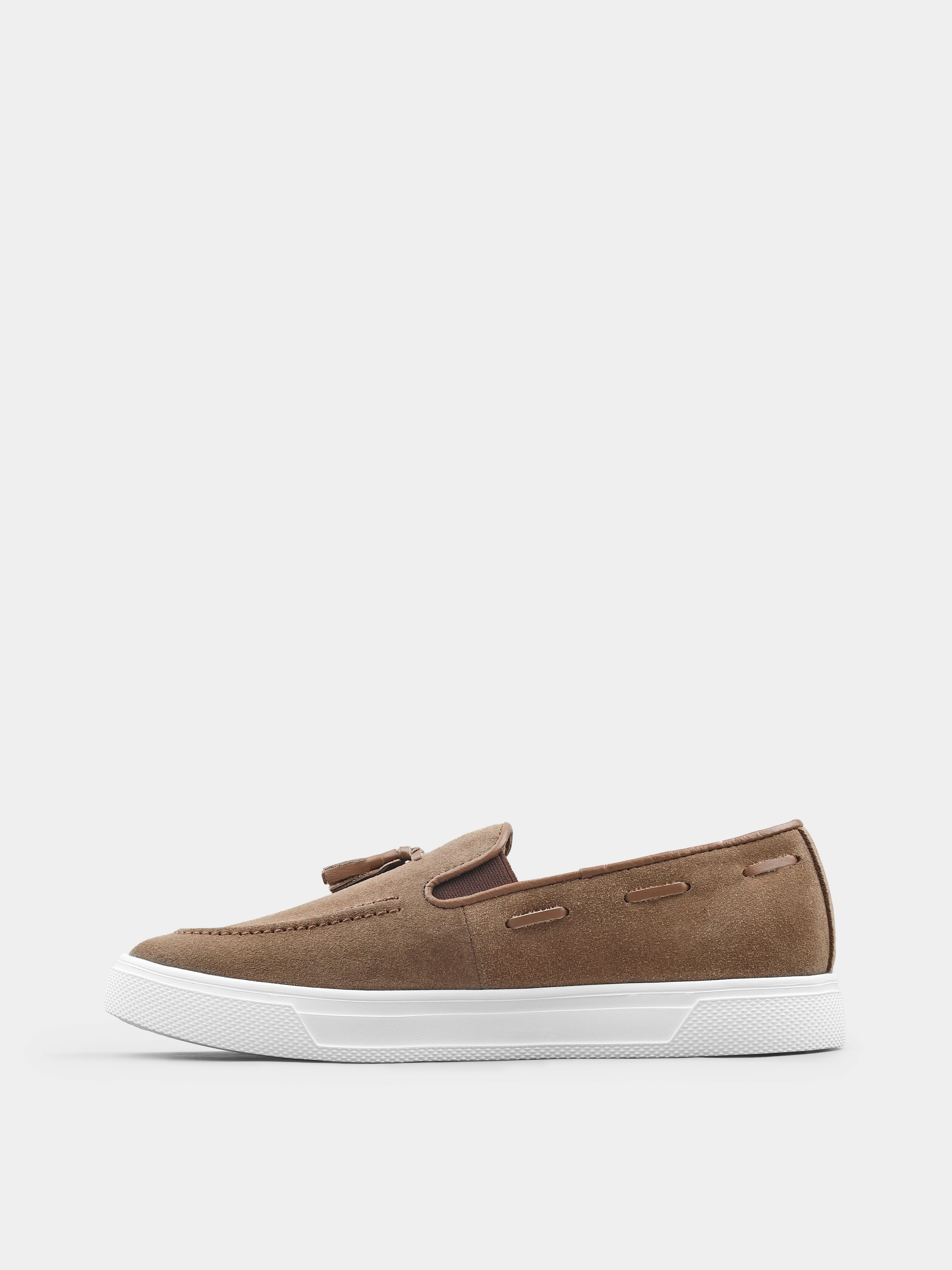 Cappuccino Zamszowe Loafersy Spectr
