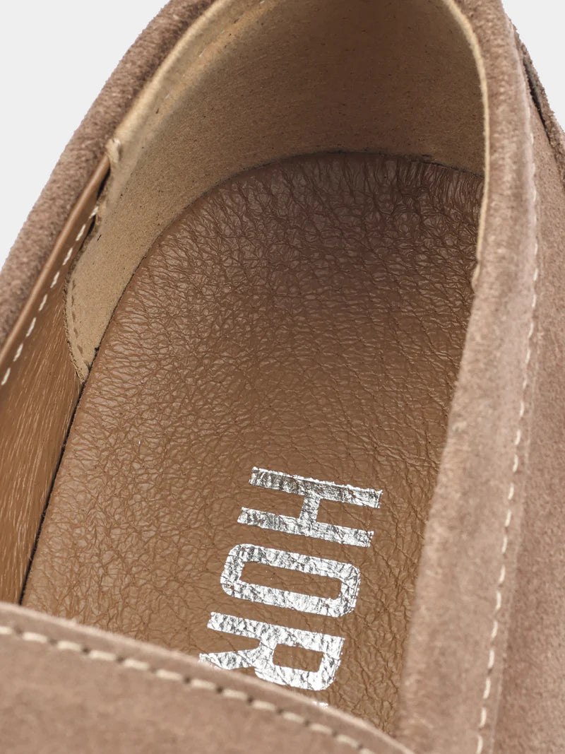 Beżowe Zamszowe Loafersy Prospero