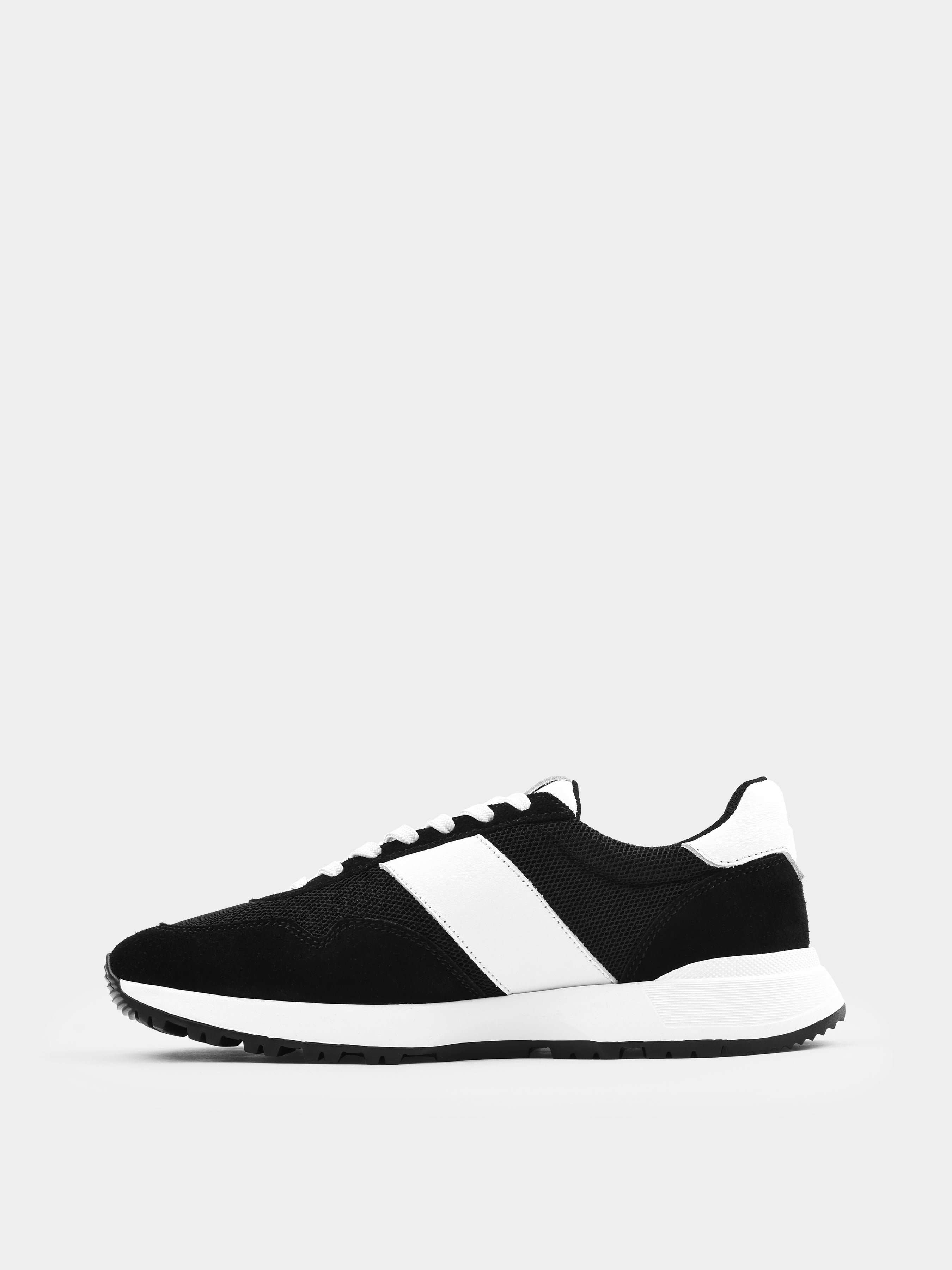 Czarno-Białe Zamszowe Sneakersy Lasciare