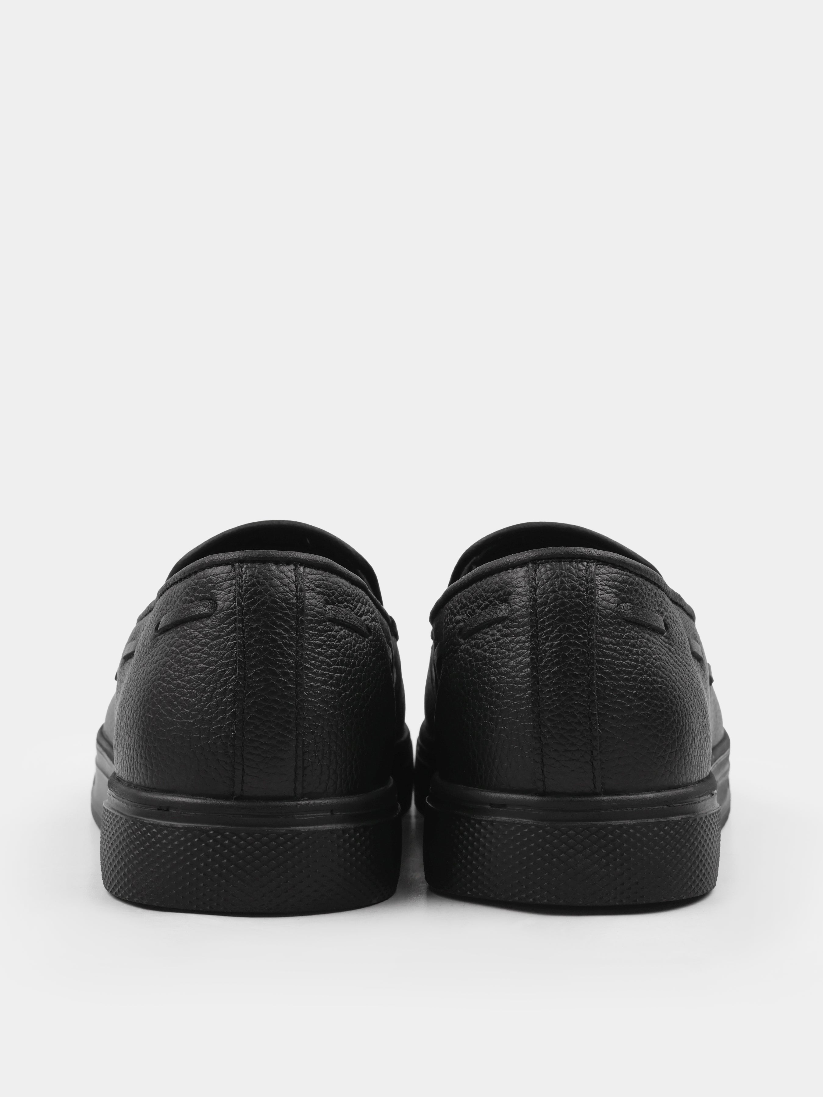 Czarne Skórzane Loafersy Spectr