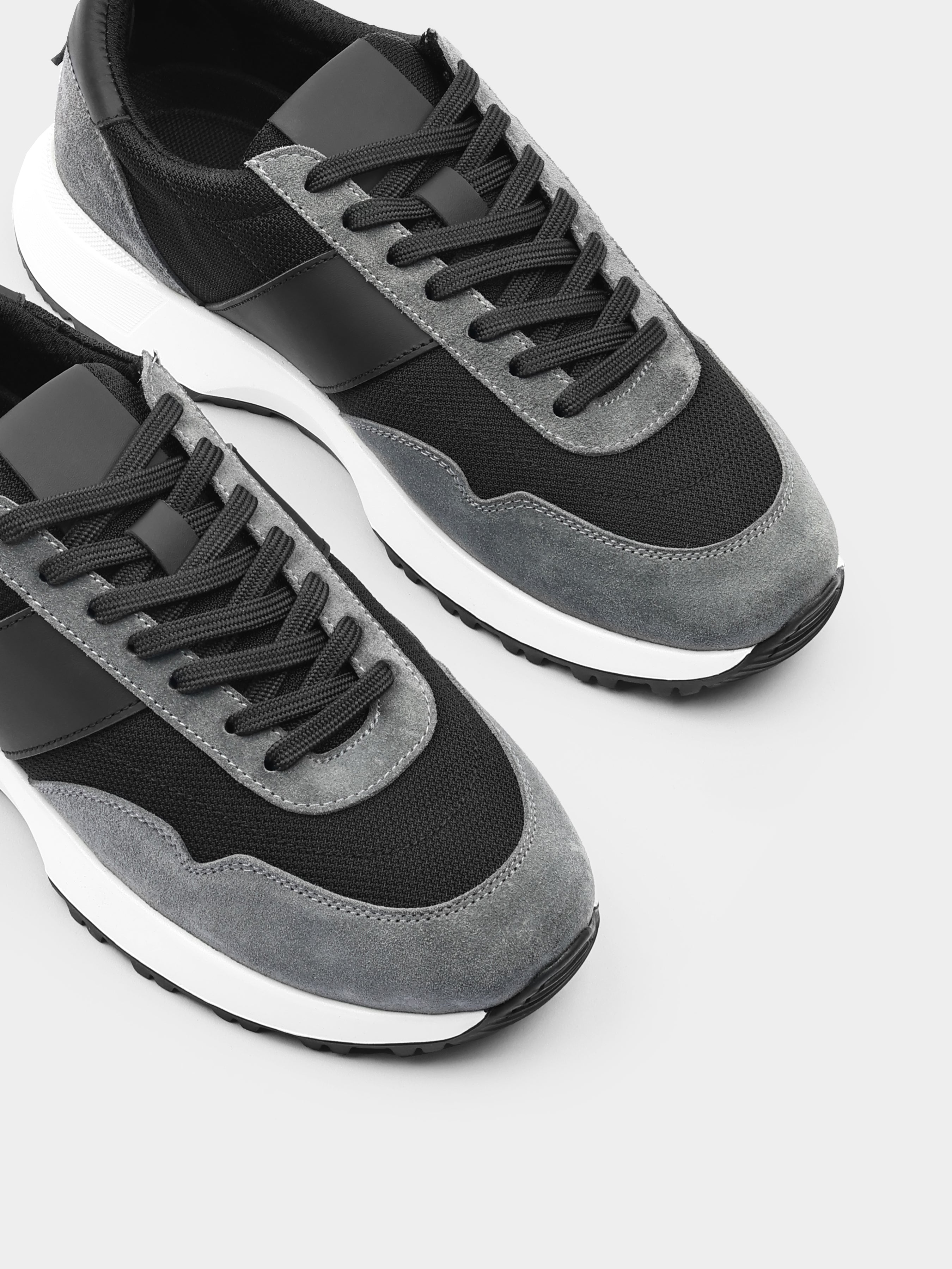 Szaro-Białe Zamszowe Sneakersy Lasciare