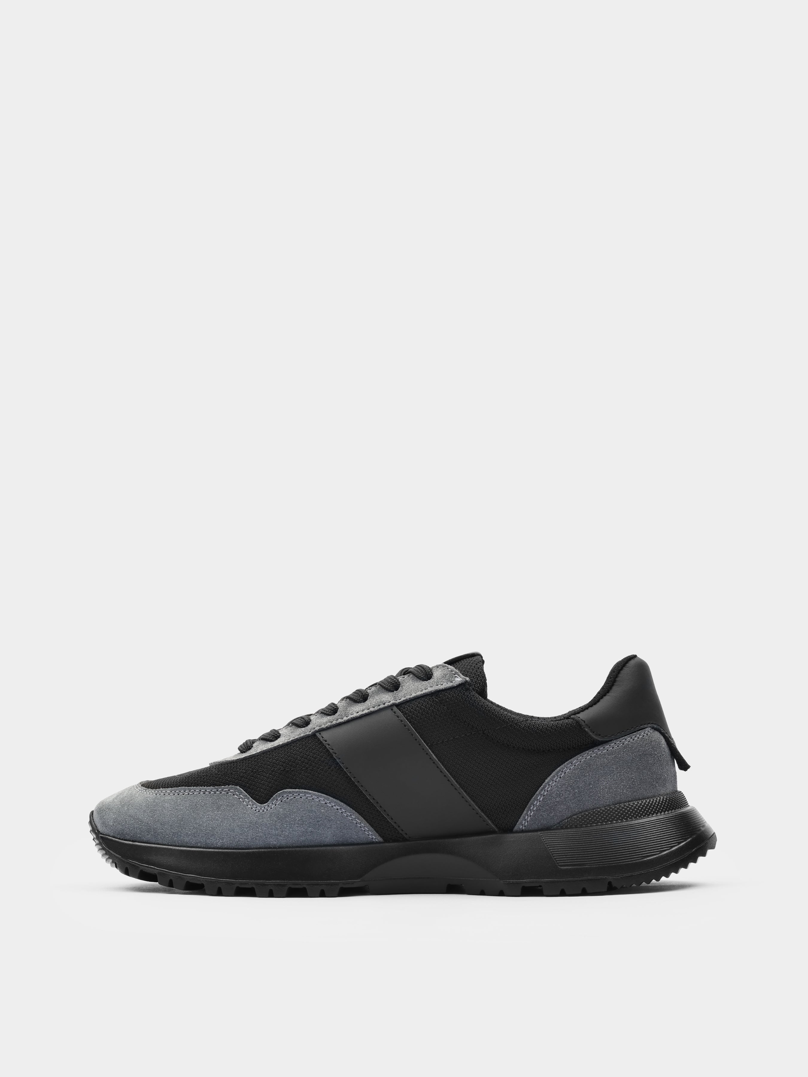 Szaro-Czarne Zamszowe Sneakersy Lasciare