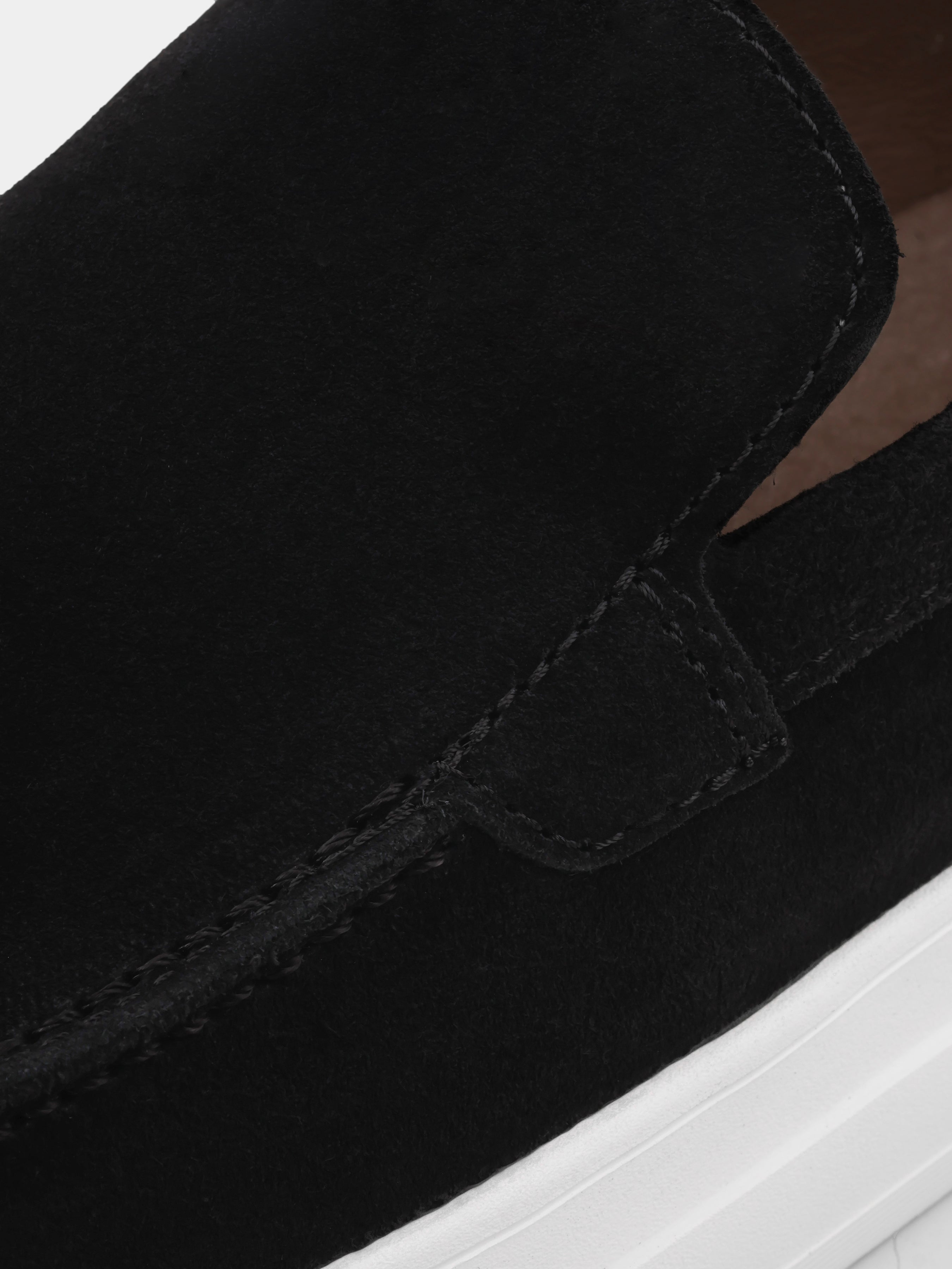 Czarno-Białe Zamszowe Loafersy Spectrum