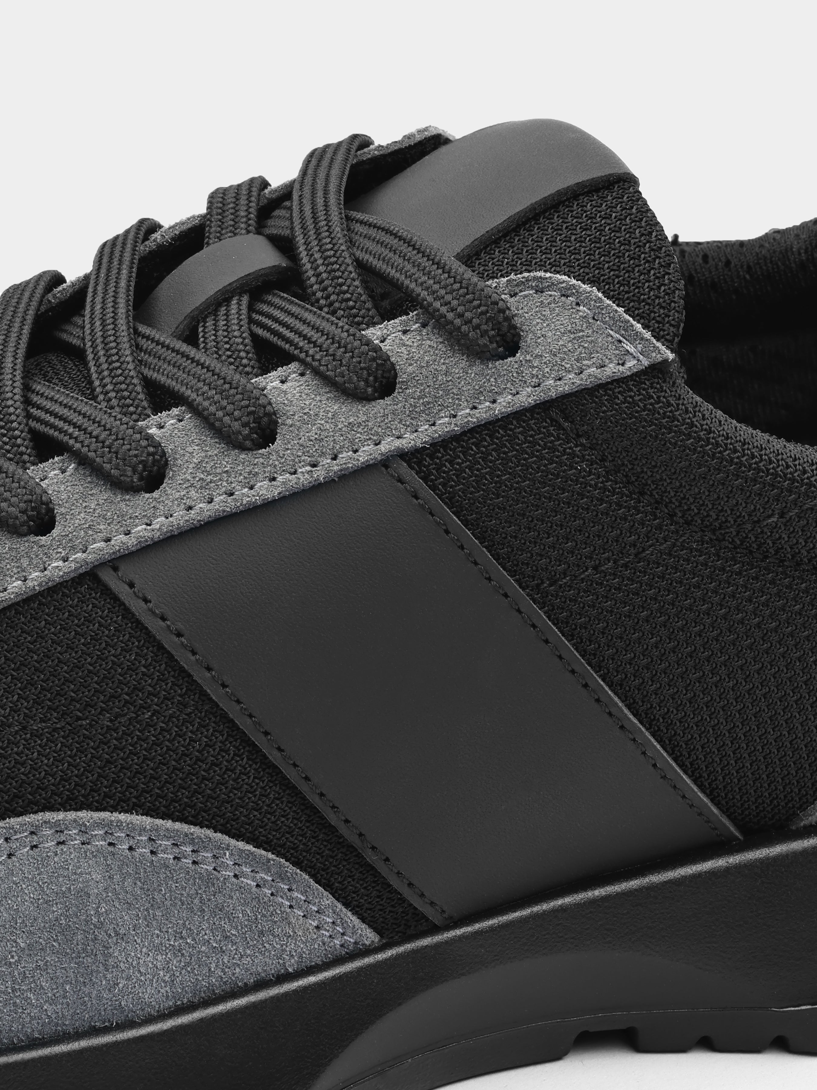 Szaro-Czarne Zamszowe Sneakersy Lasciare