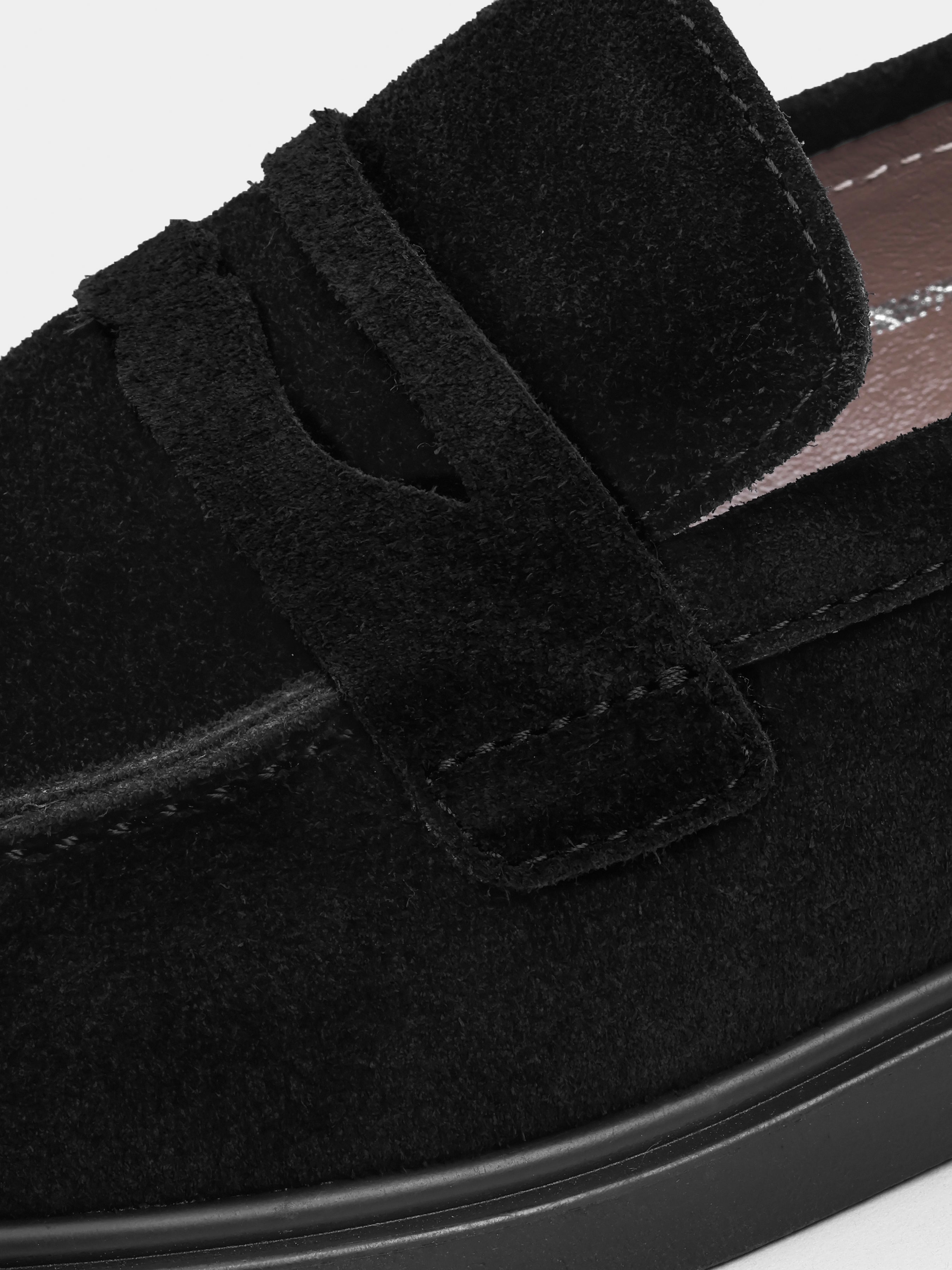 Czarne Zamszowe Loafersy Prospero