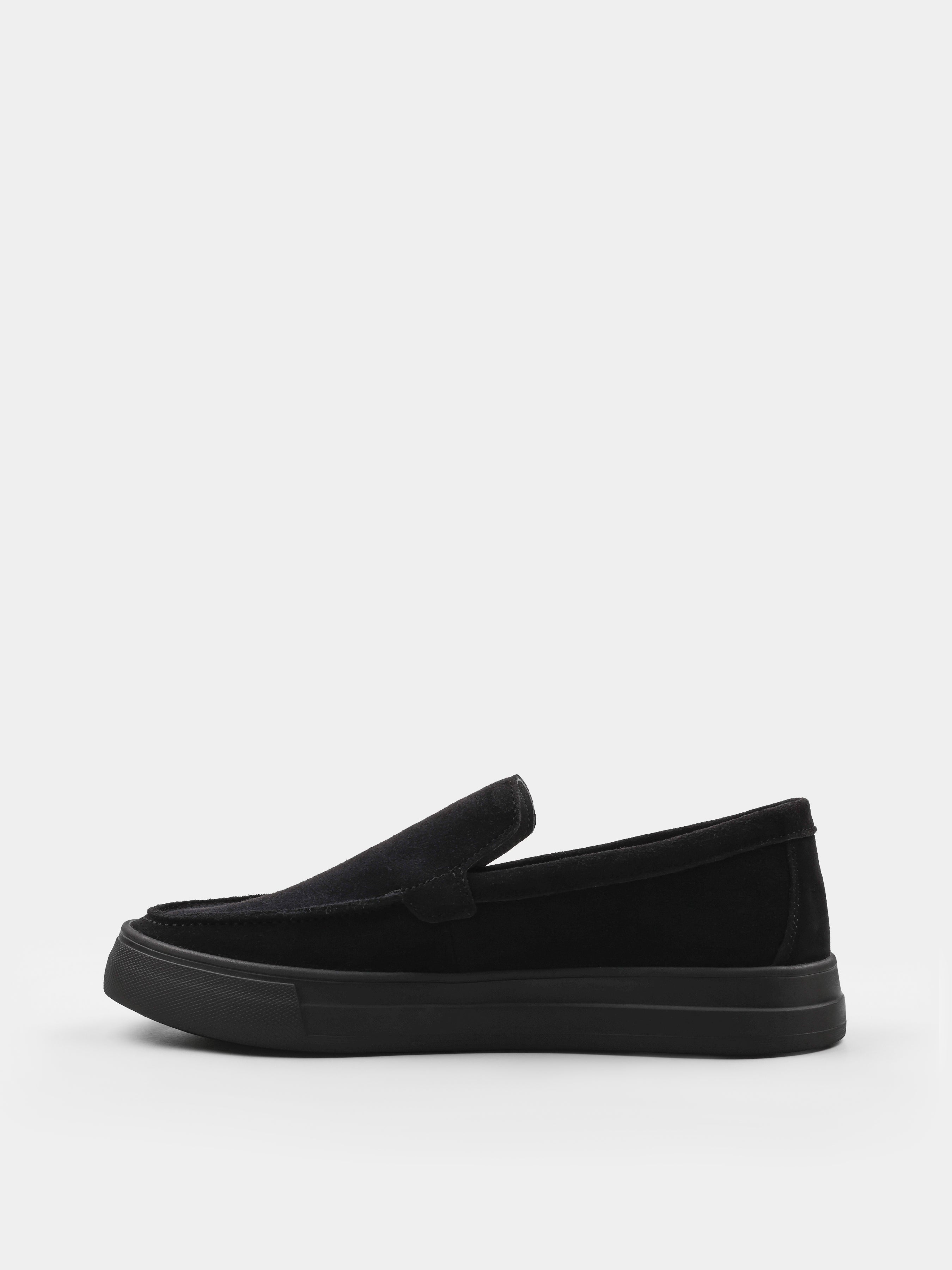 Czarne Zamszowe Loafersy Spectrum