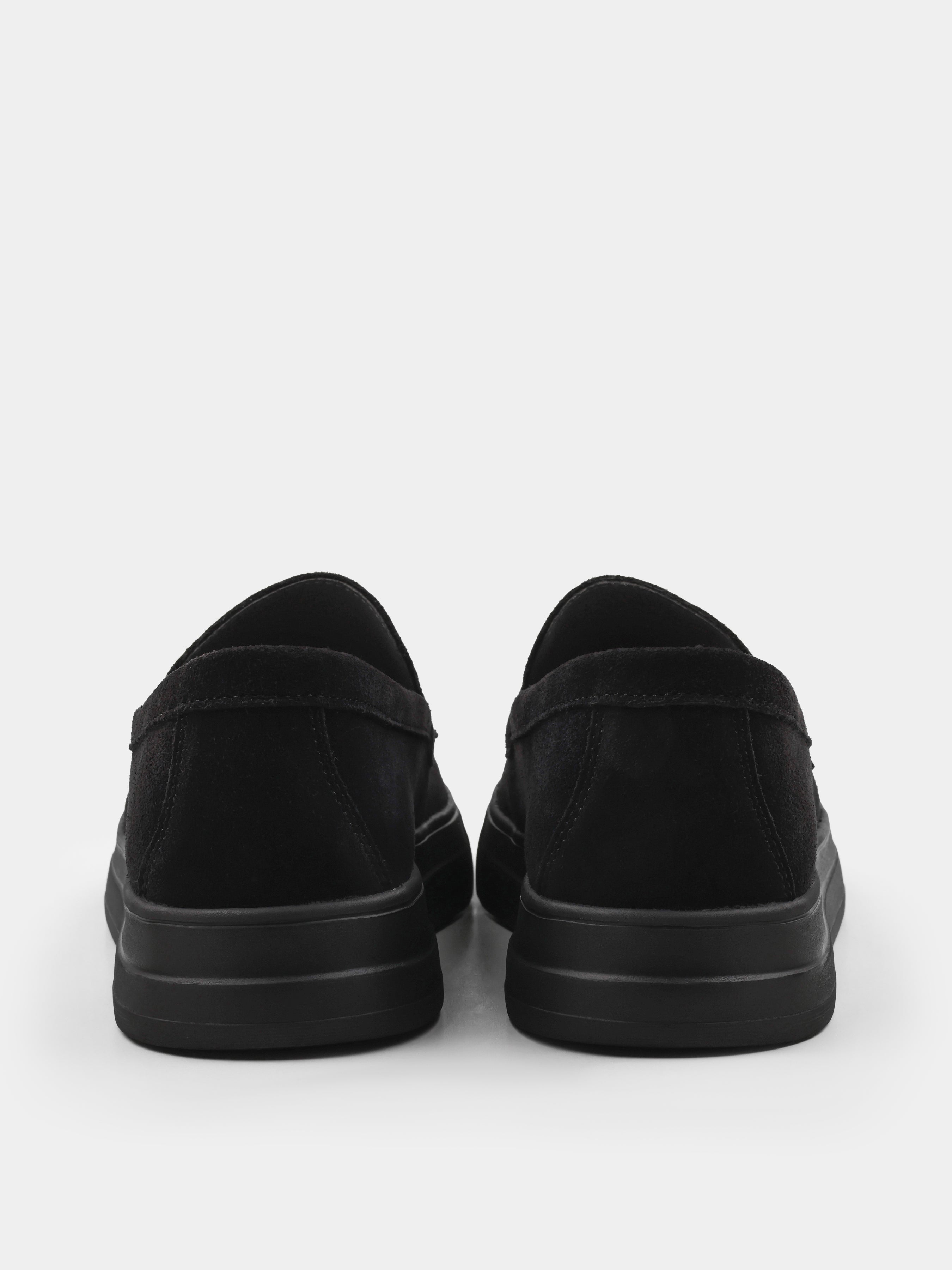Czarne Zamszowe Loafersy Spectrum