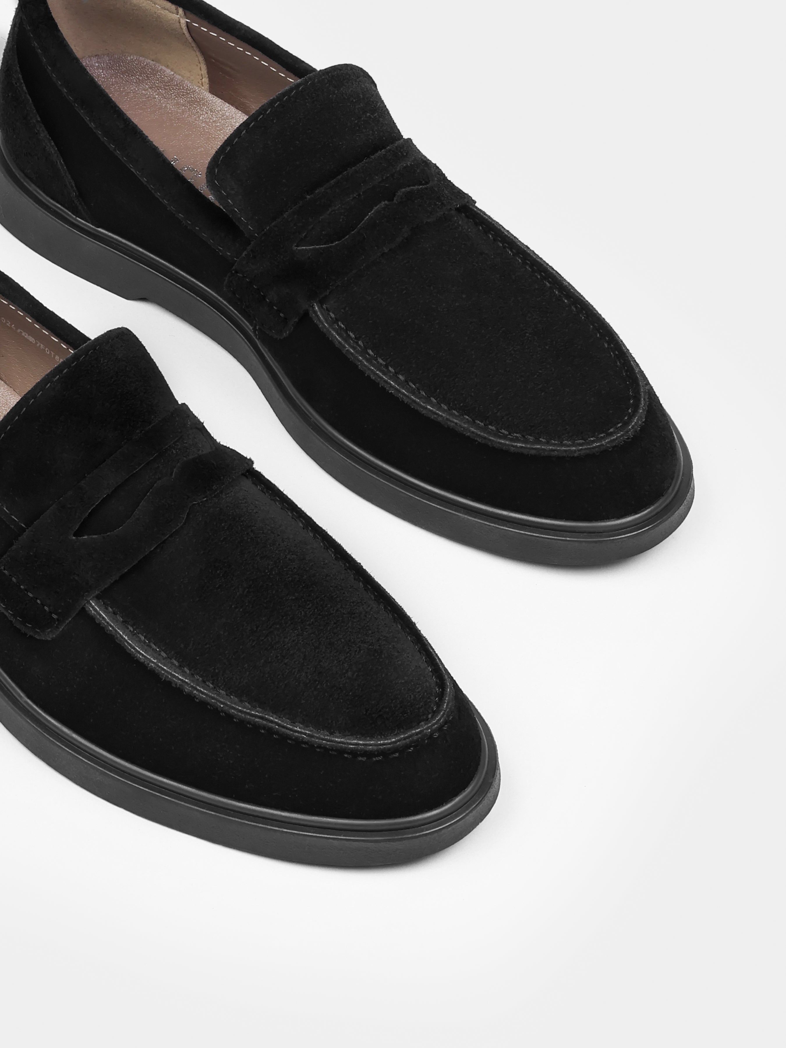 Czarne Zamszowe Loafersy Prospero