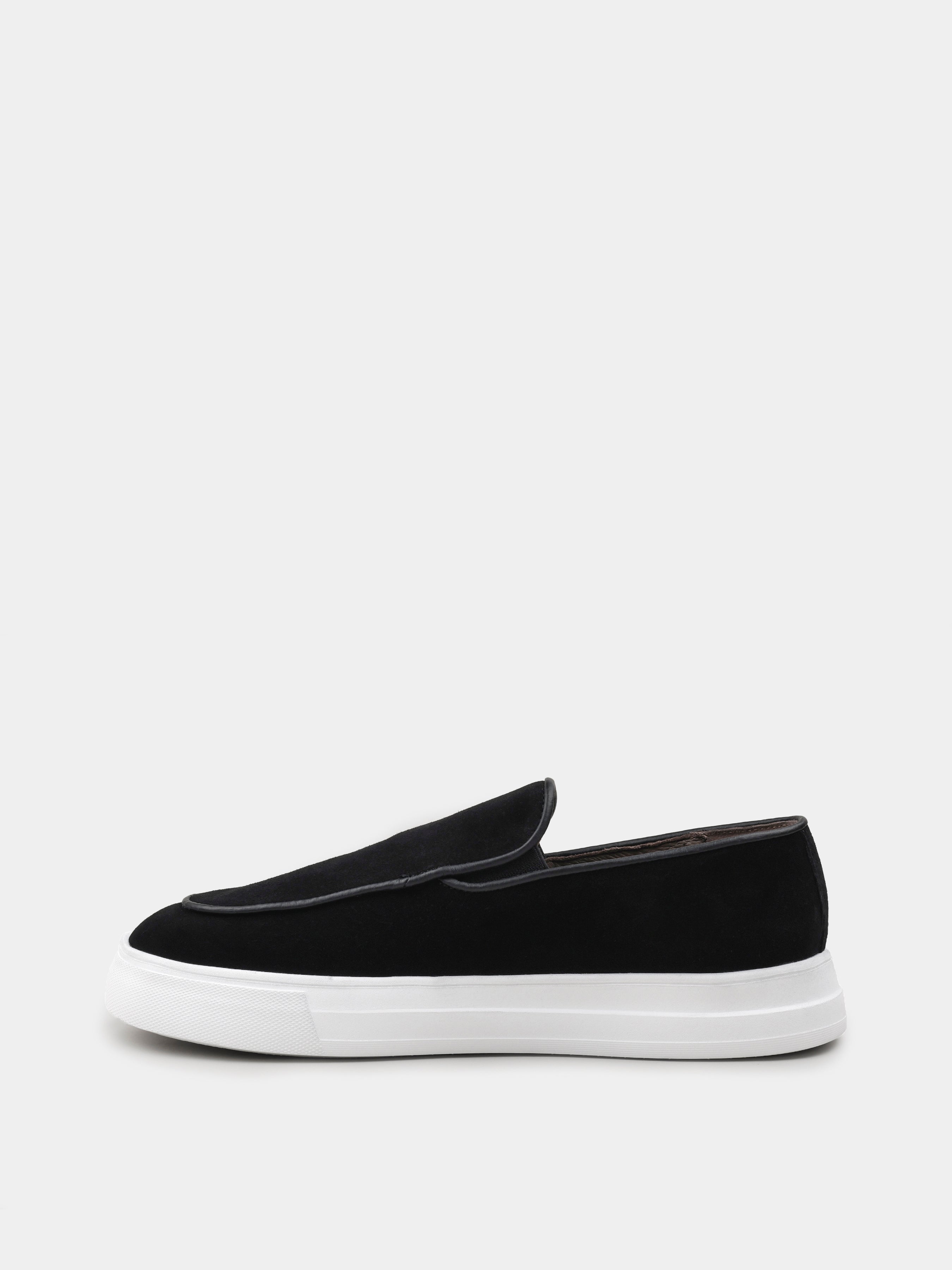 Czarno-Białe Zamszowe Loafersy Oscuro