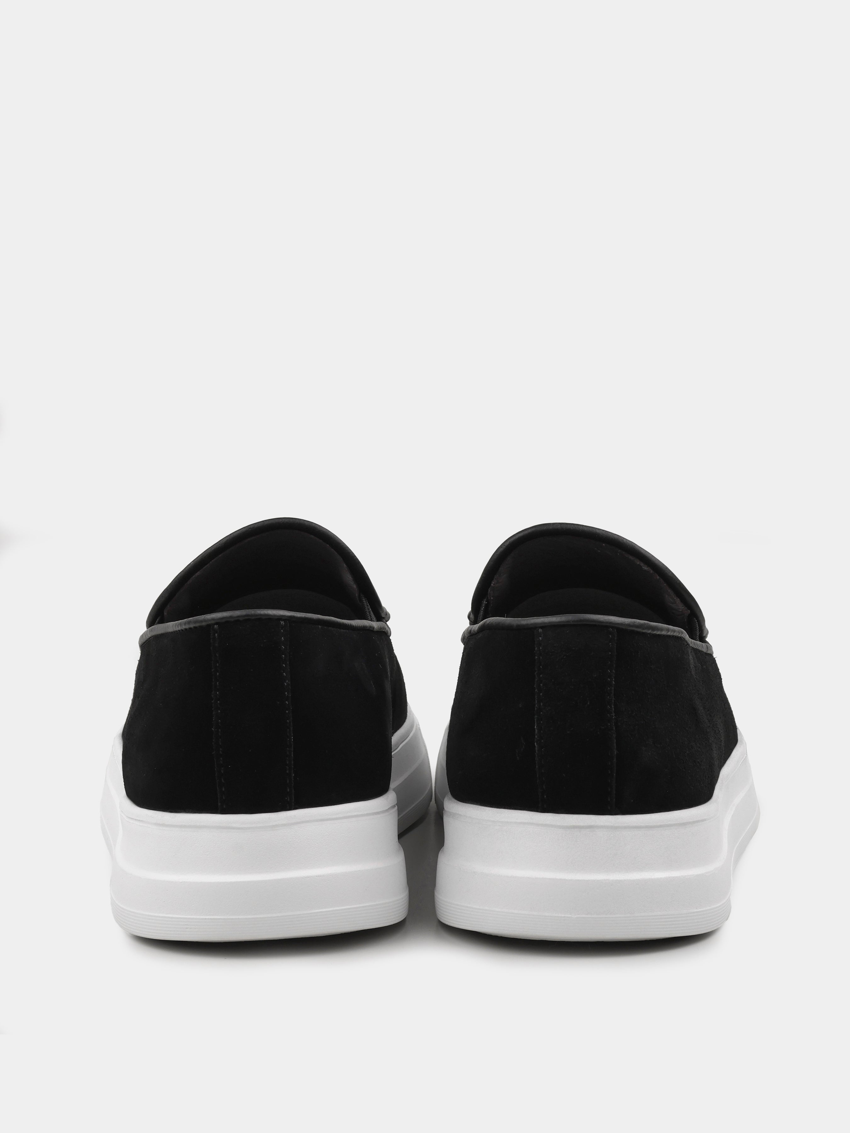 Czarno-Białe Zamszowe Loafersy Oscuro