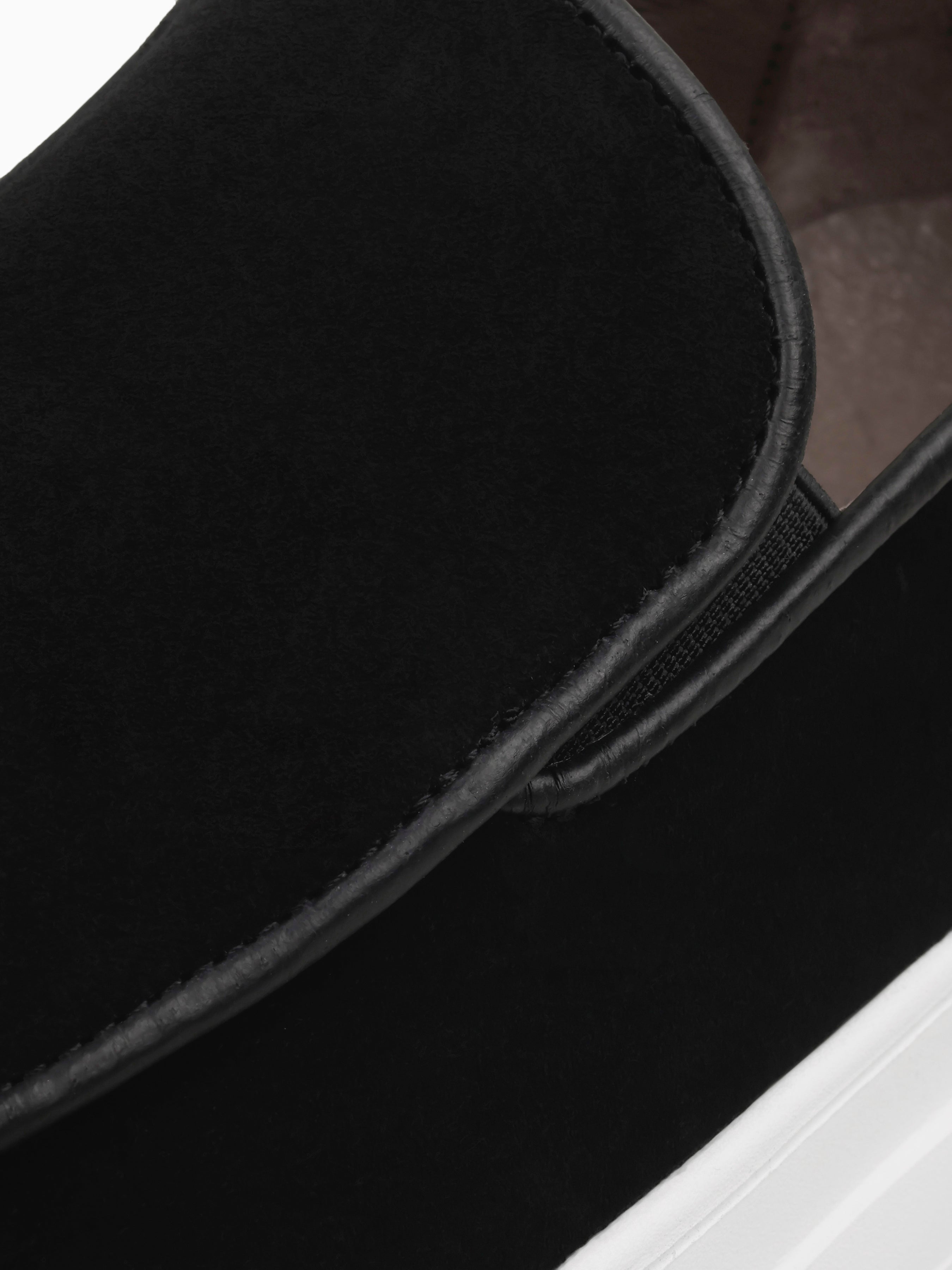 Czarno-Białe Zamszowe Loafersy Oscuro