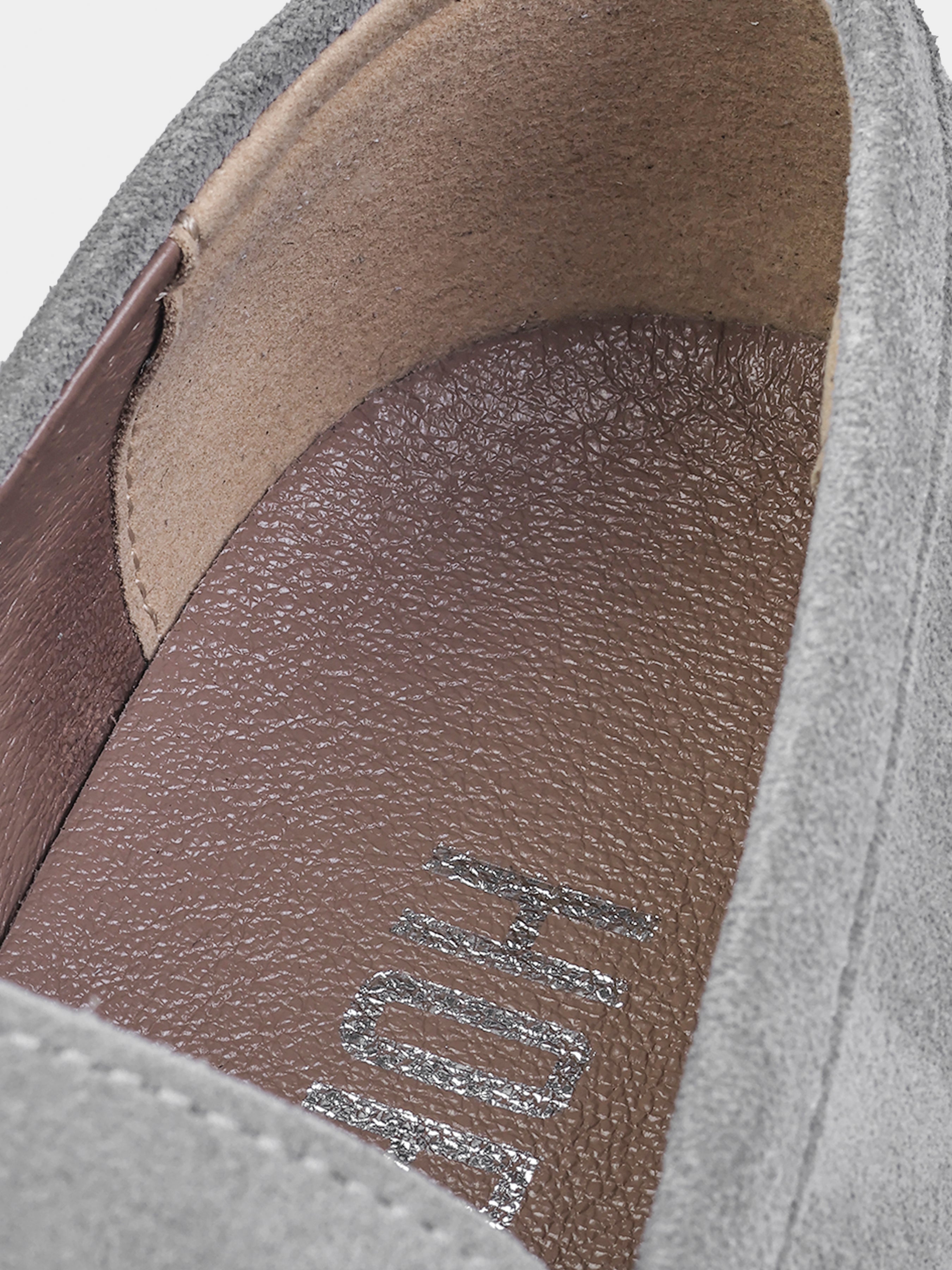 Szare Zamszowe Loafersy Prospero
