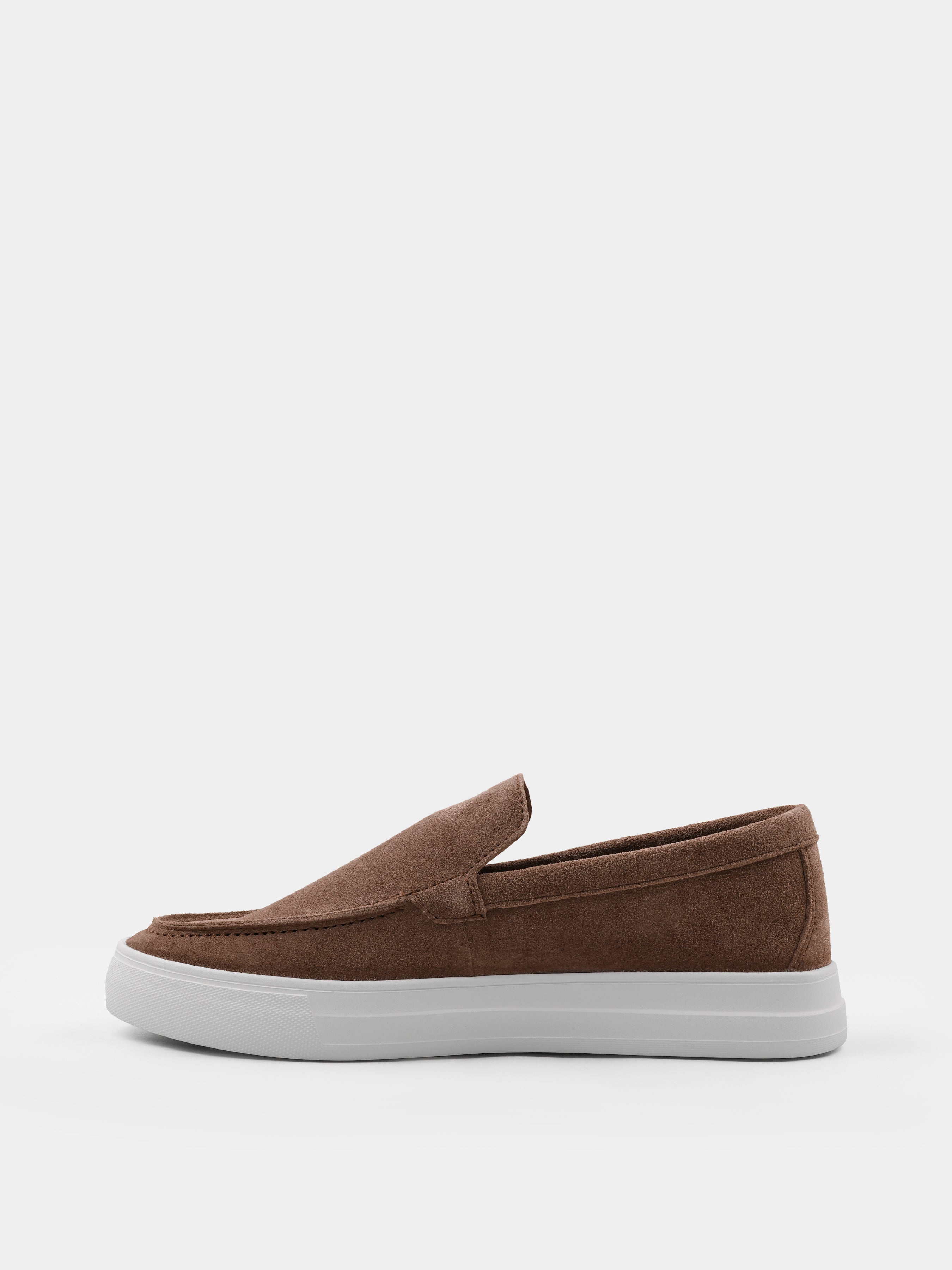 Beżowe Zamszowe Loafersy Spectrum