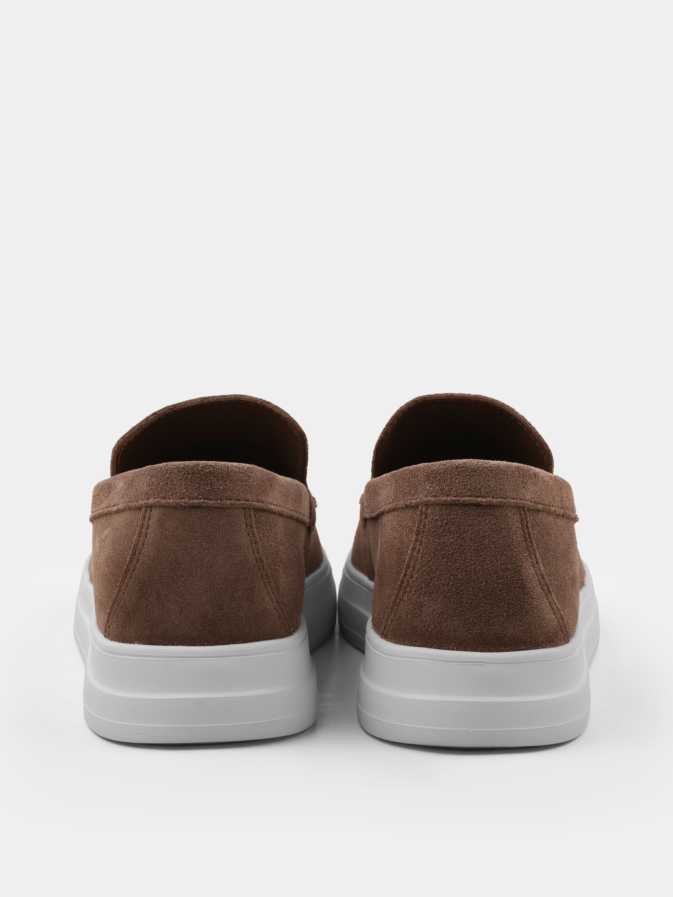Beżowe Zamszowe Loafersy Spectrum