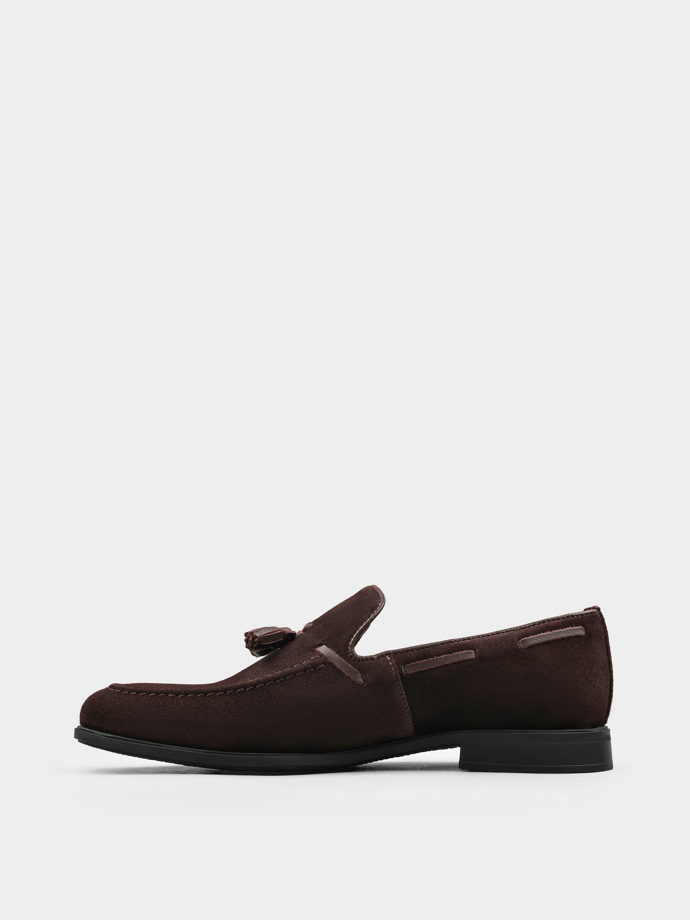 Ciemnobrązowe Zamszowe Loafersy Frandi