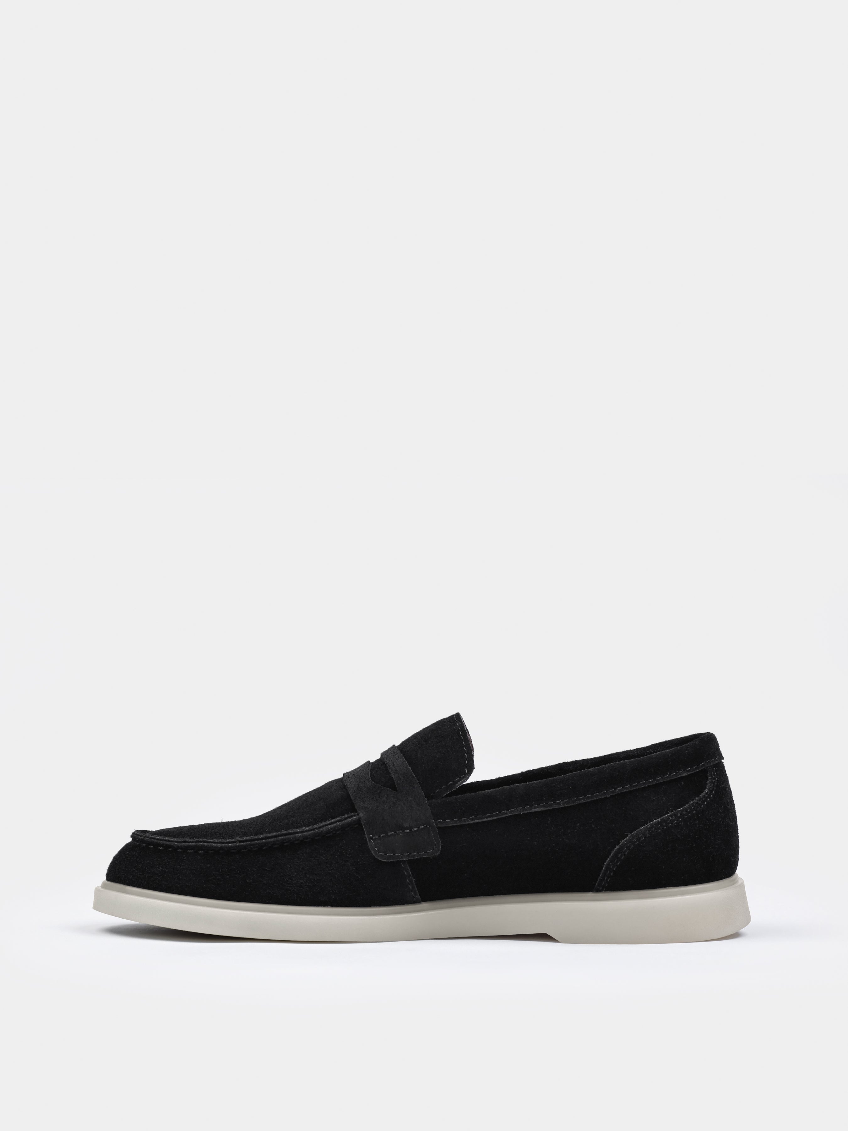 Czarno-Beżowe Zamszowe Loafersy Prospero