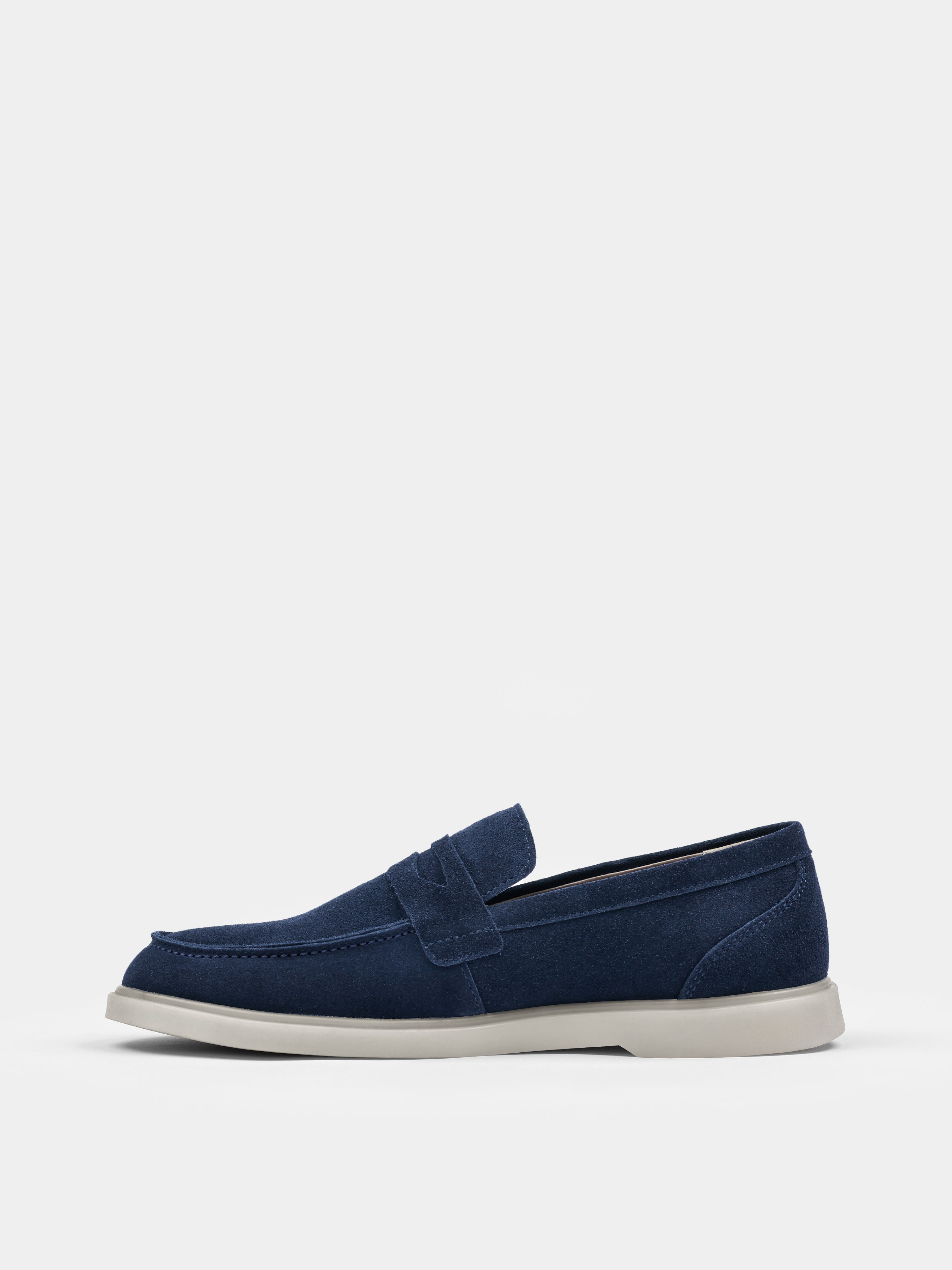 Granatowe Zamszowe Loafersy Prospero