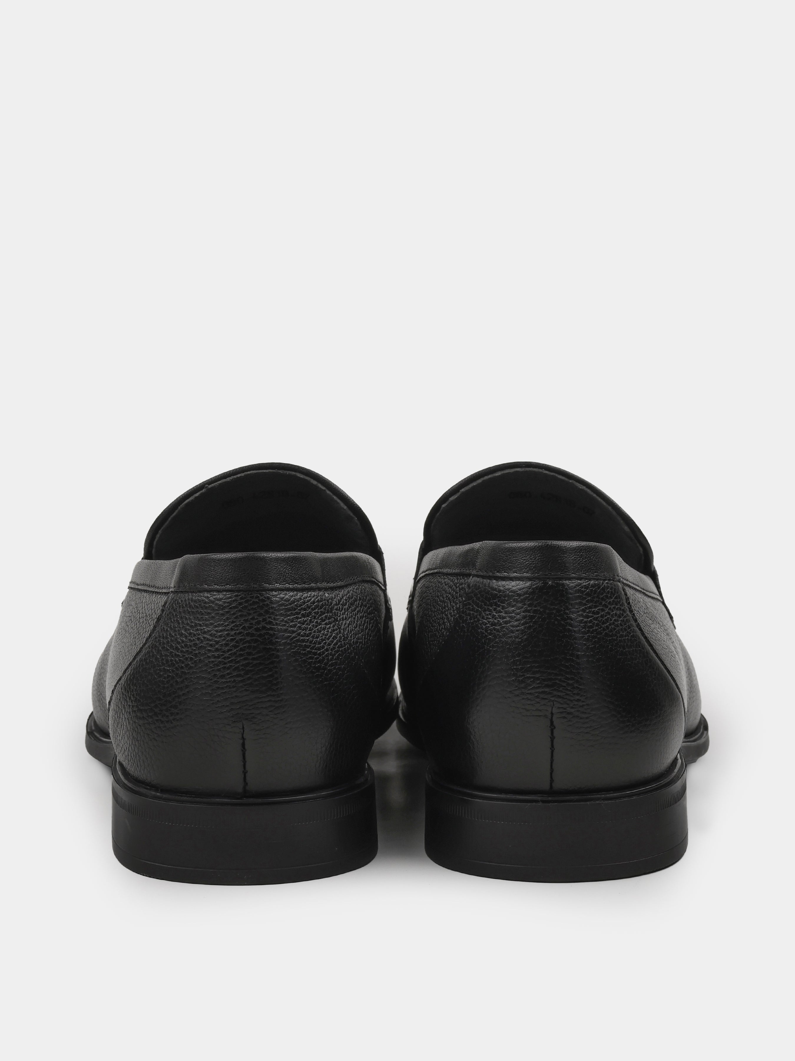 Czarne Skórzane Loafersy Demini