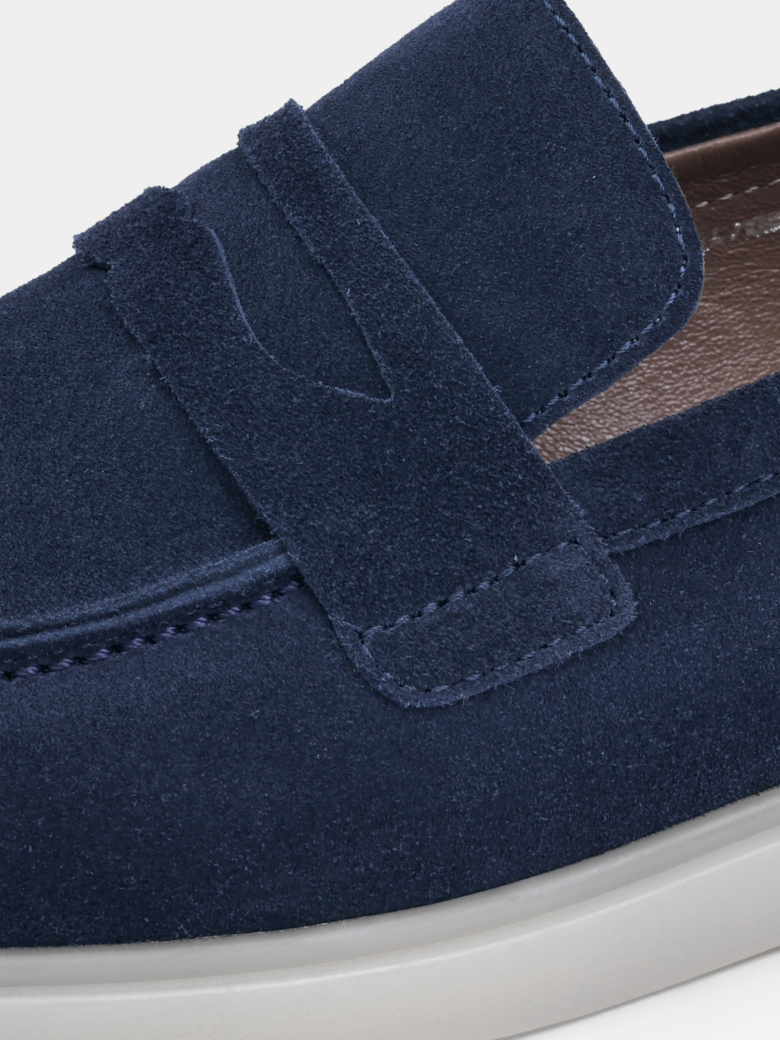 Granatowe Zamszowe Loafersy Prospero
