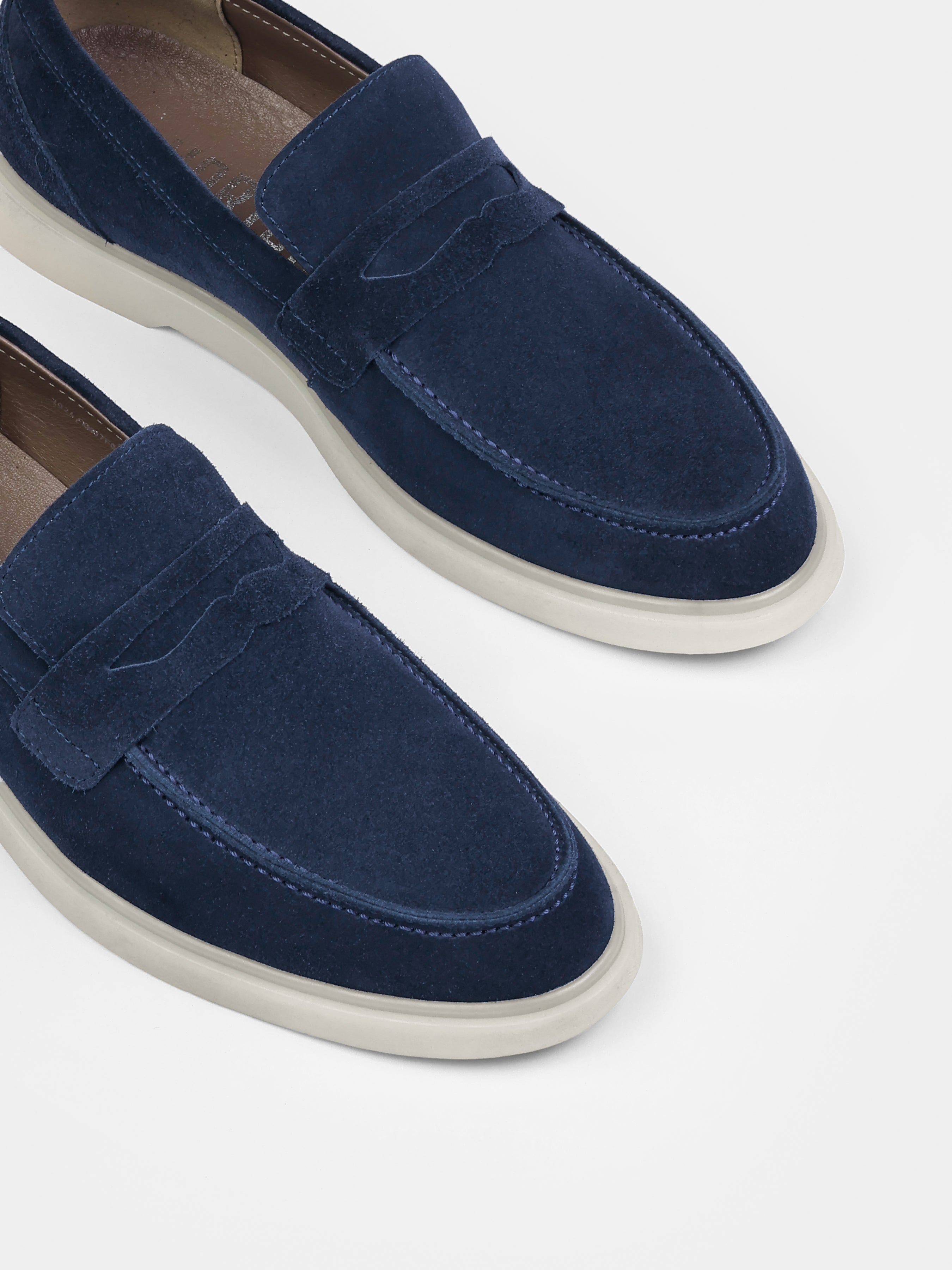 Granatowe Zamszowe Loafersy Prospero