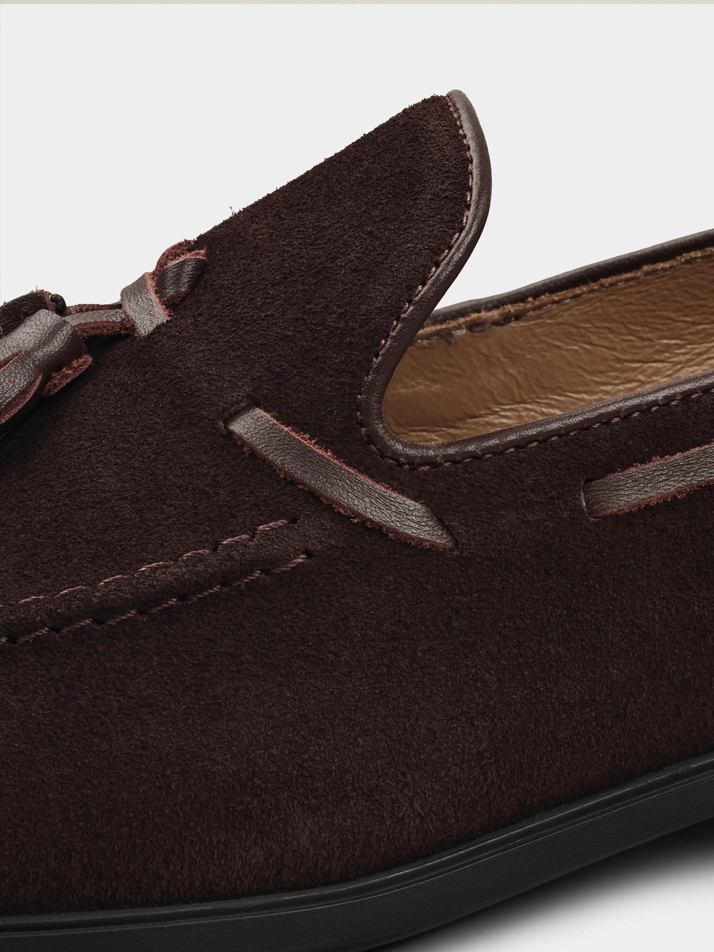Ciemnobrązowe Zamszowe Loafersy Frandi