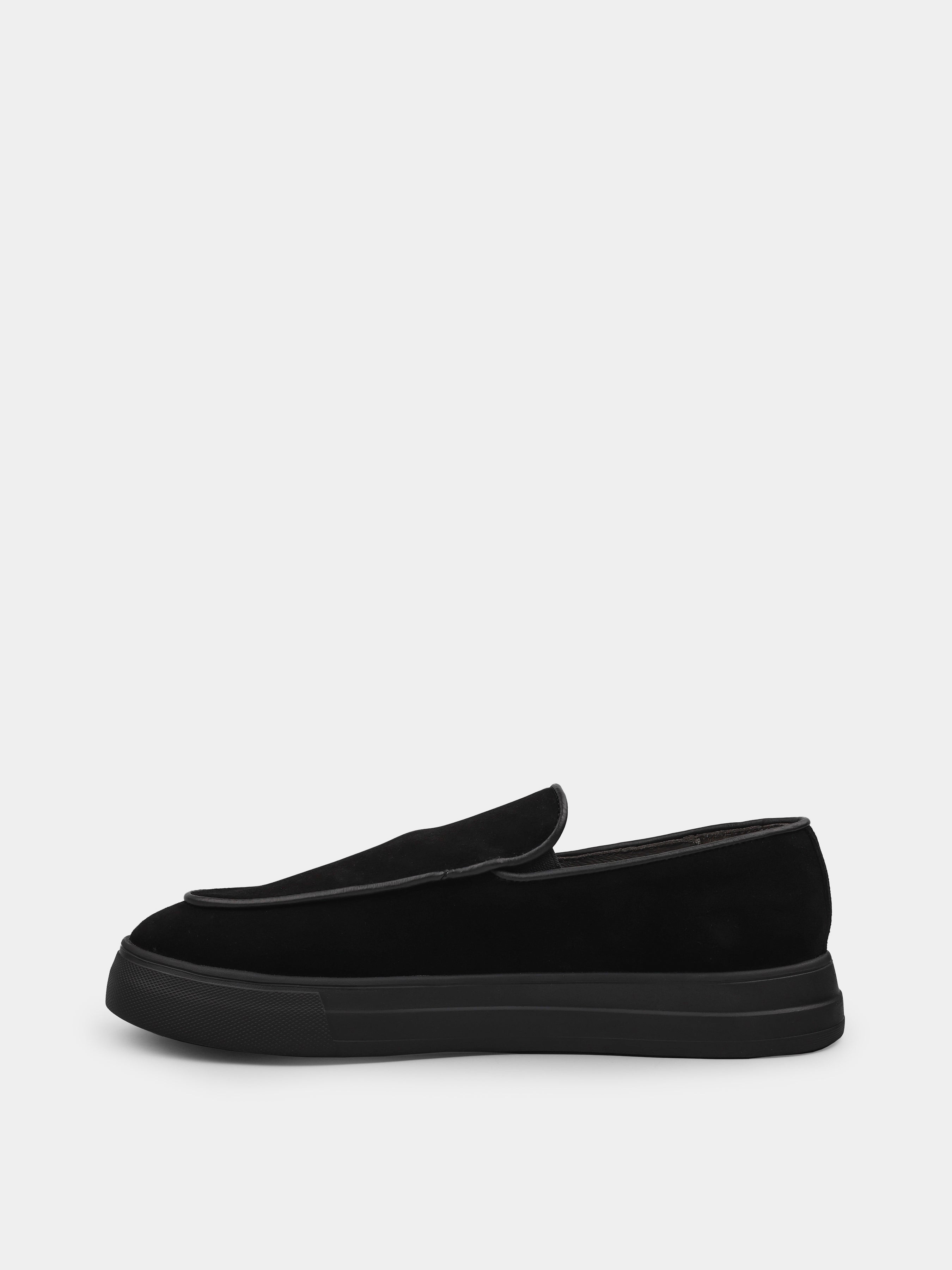 Czarne Zamszowe Loafersy Oscuro
