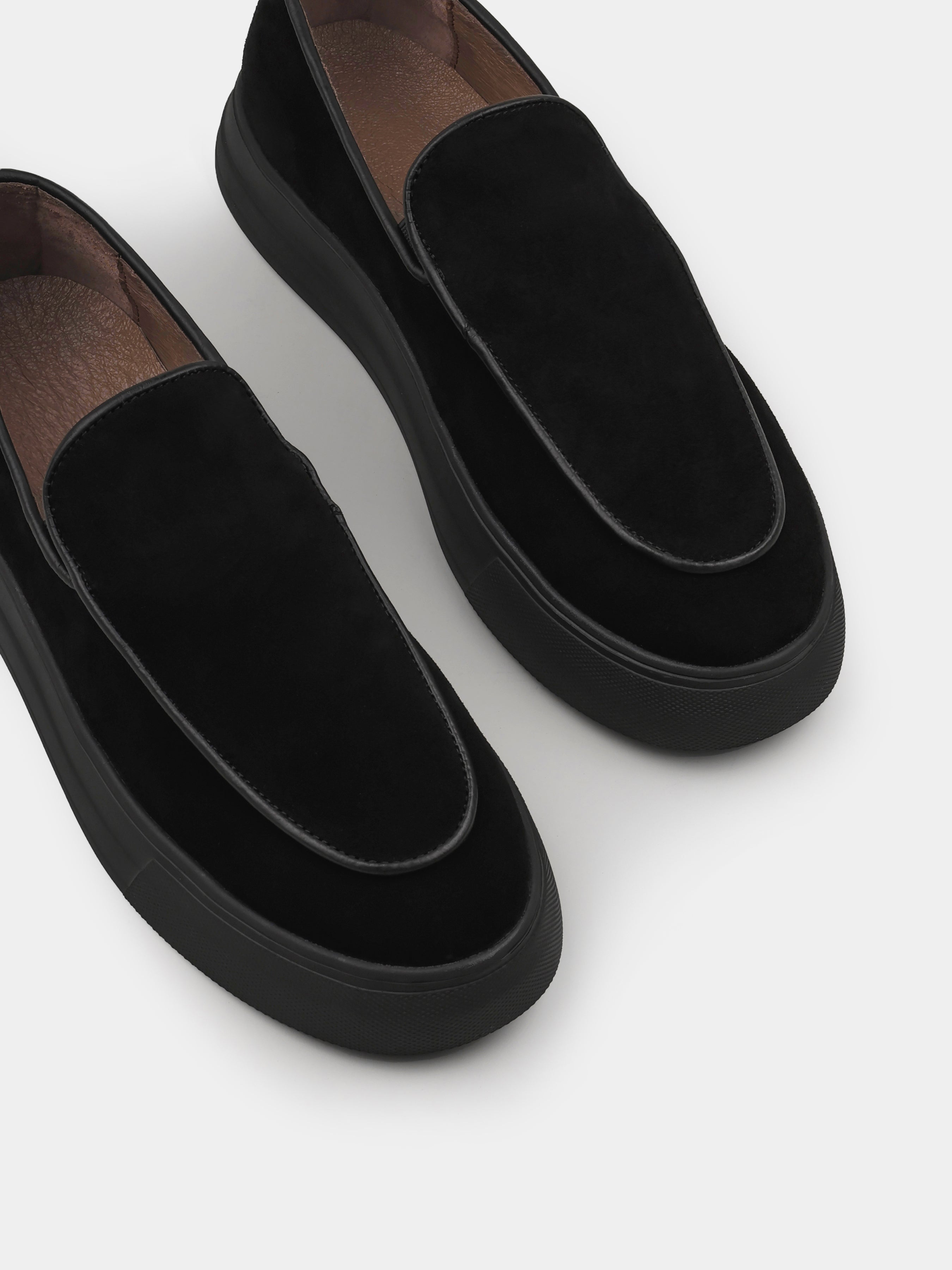 Czarne Zamszowe Loafersy Oscuro