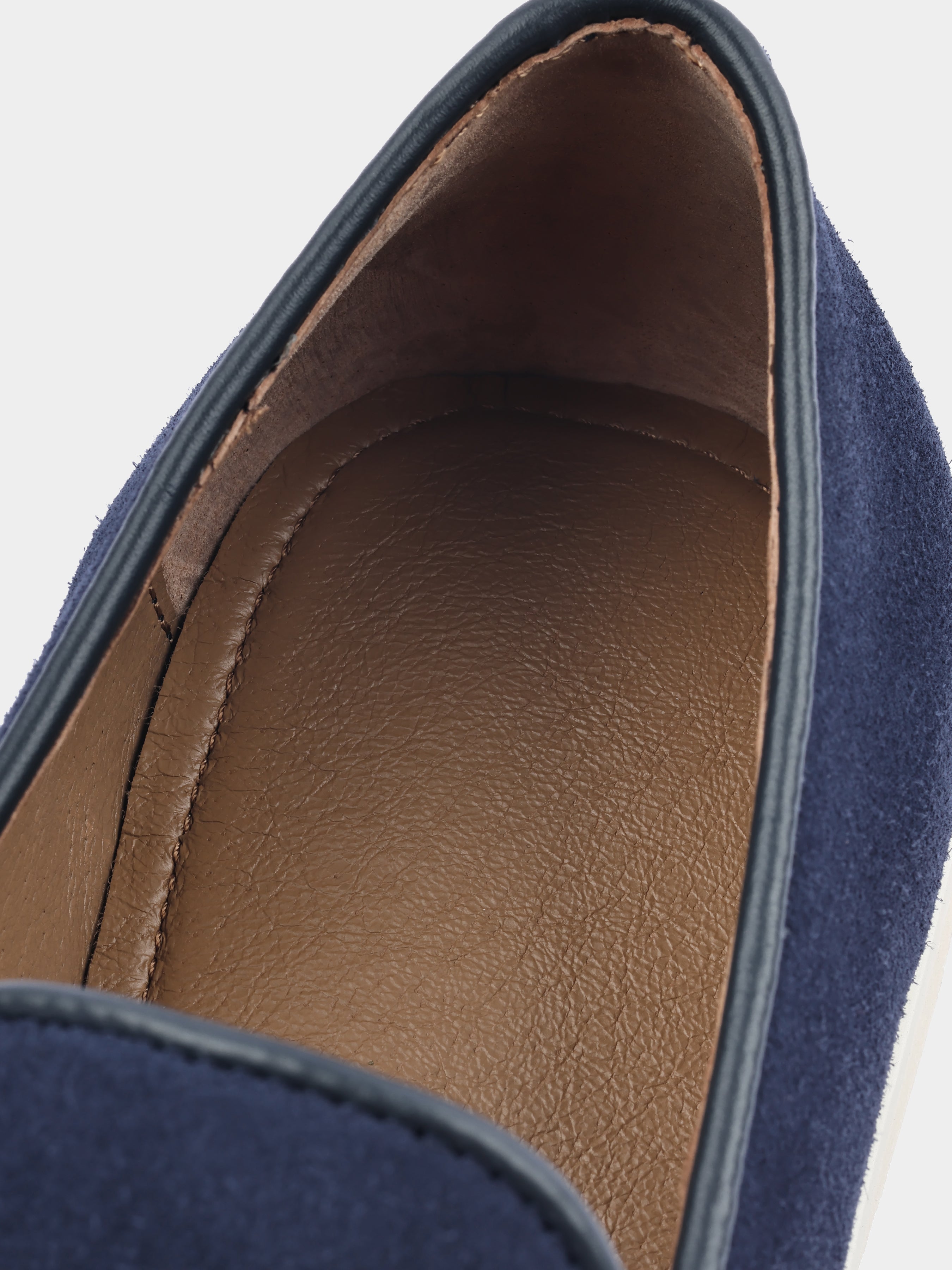 Granatowe Zamszowe Loafersy Denno