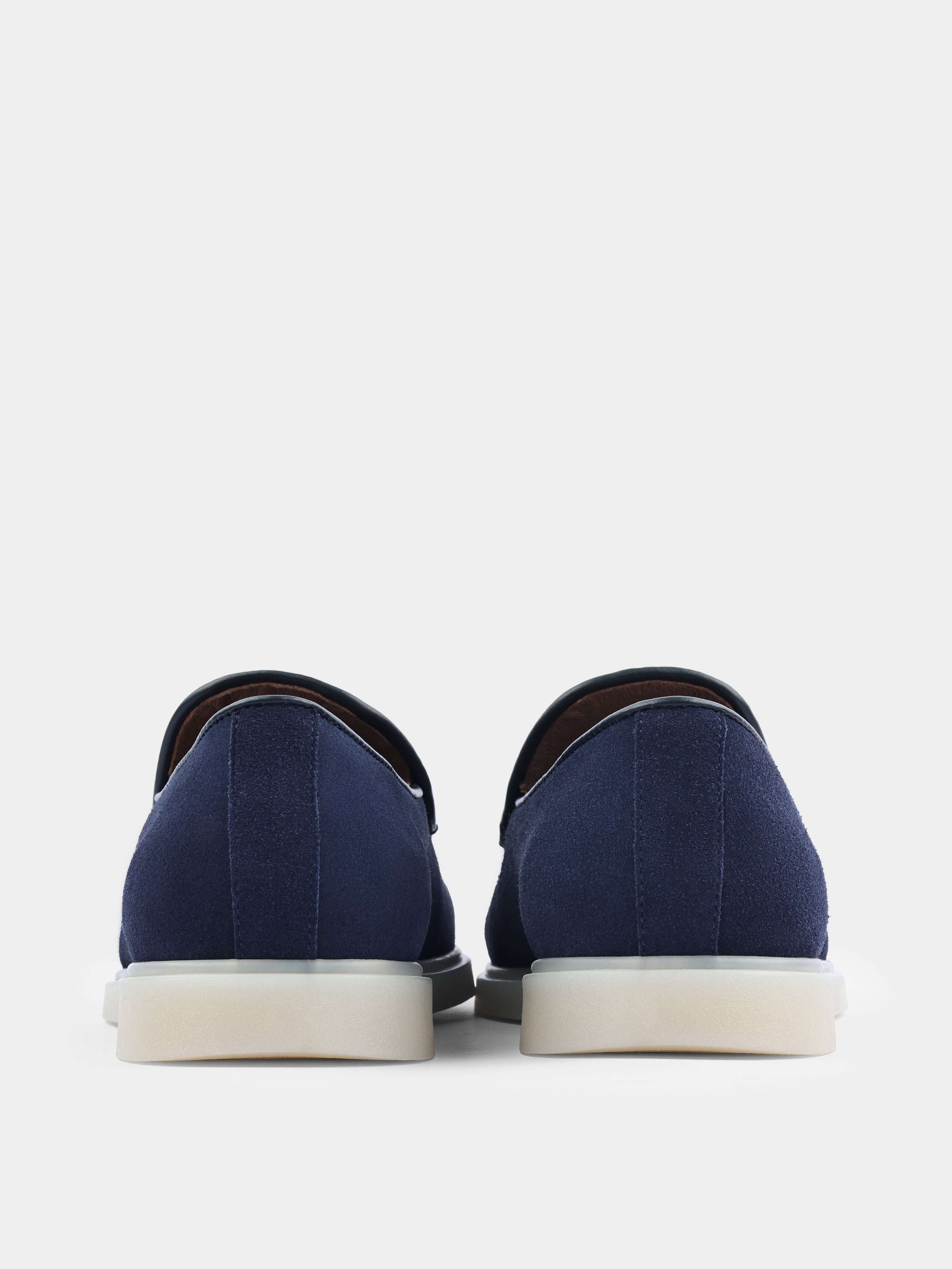 Granatowe Zamszowe Loafersy Denno