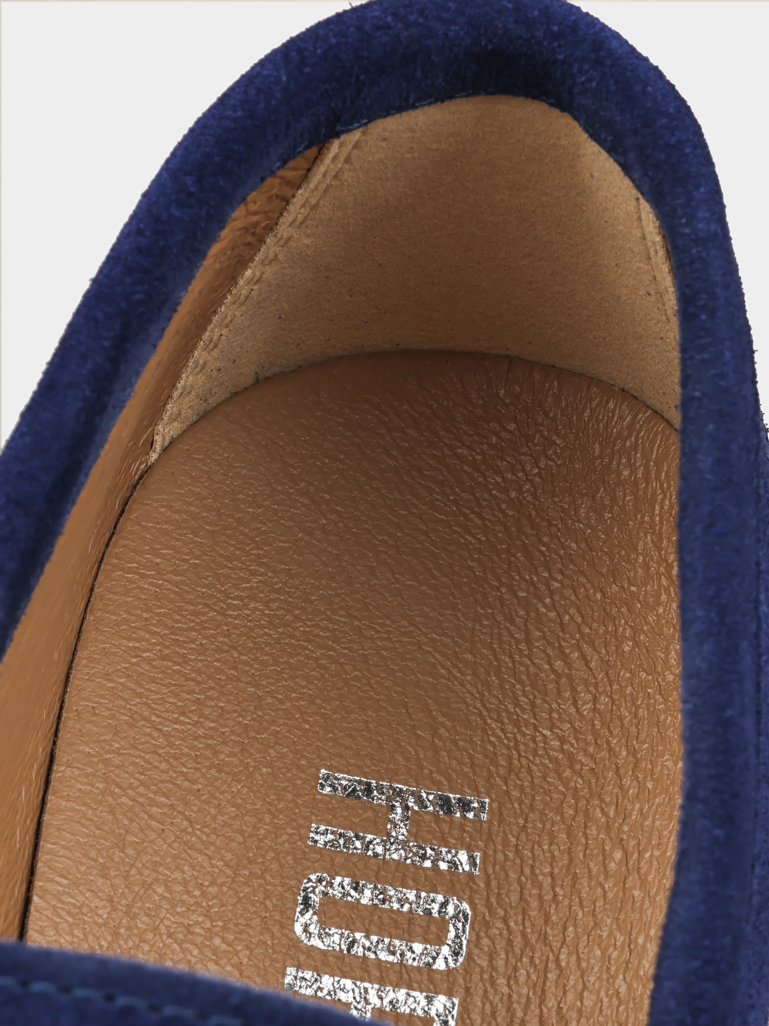 Granatowe Zamszowe Loafersy Fenda