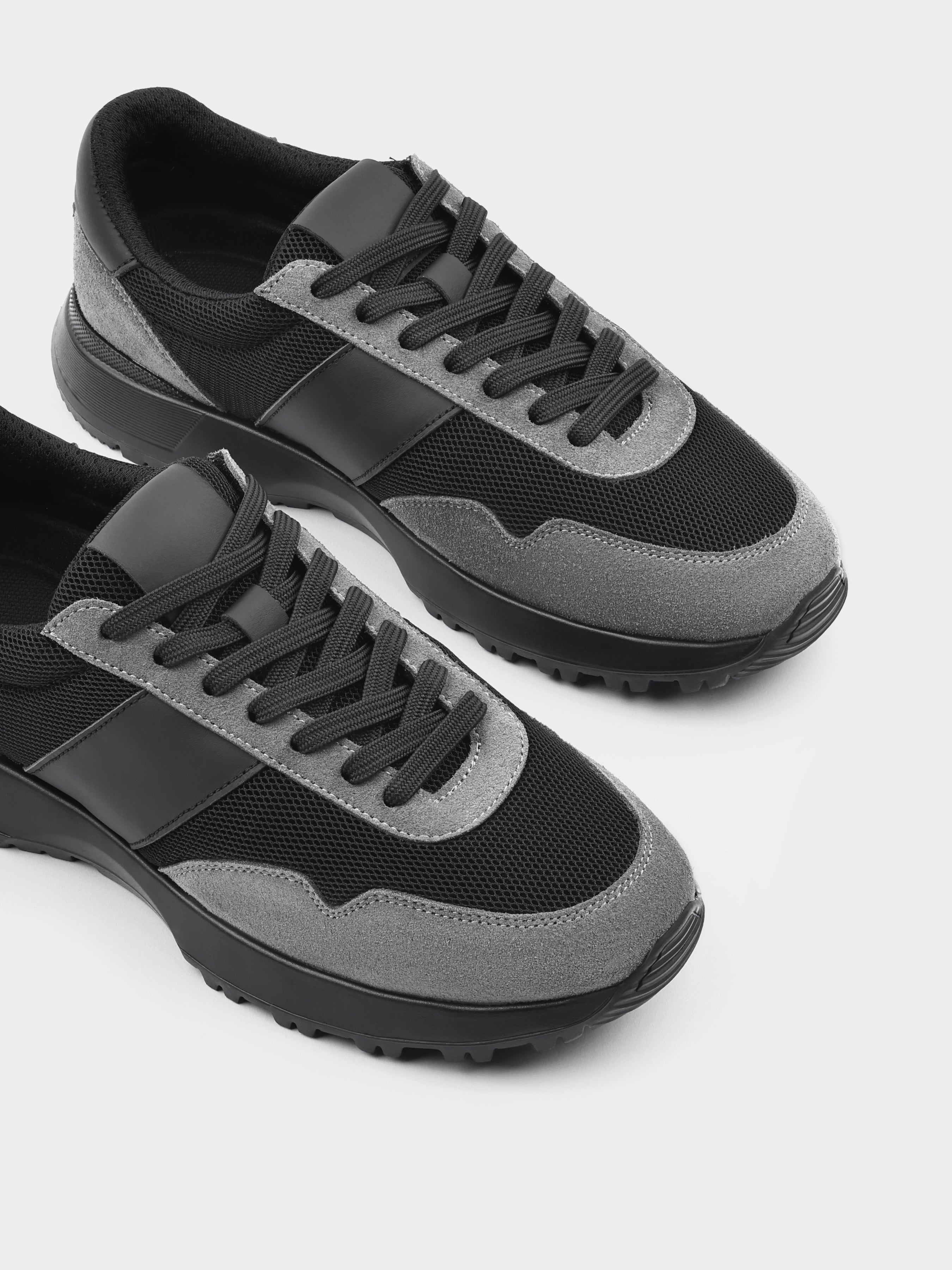 Szaro-Czarne Sneakersy Lasciare