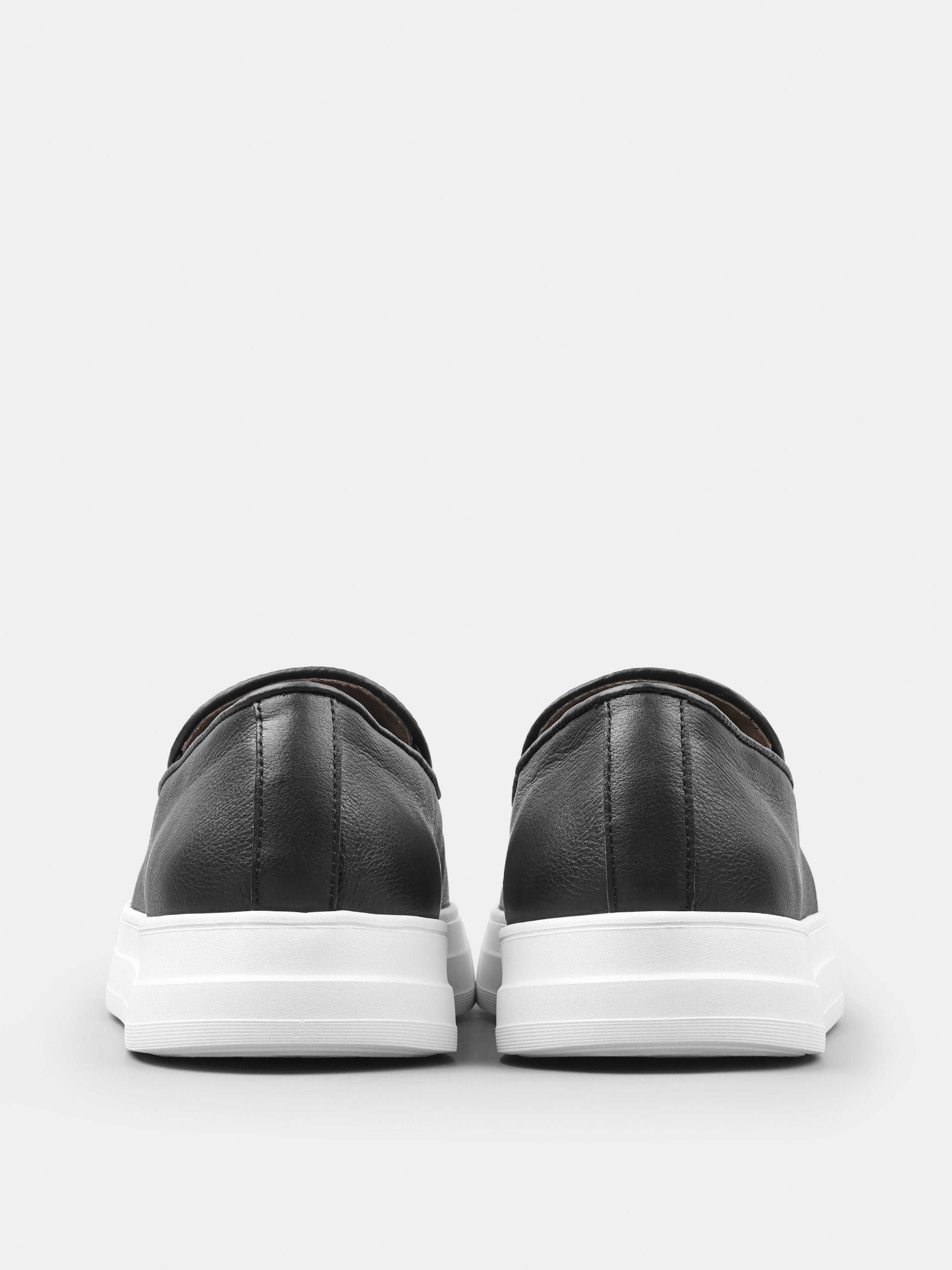 Czarno-Białe Skórzane Loafersy Oscuro
