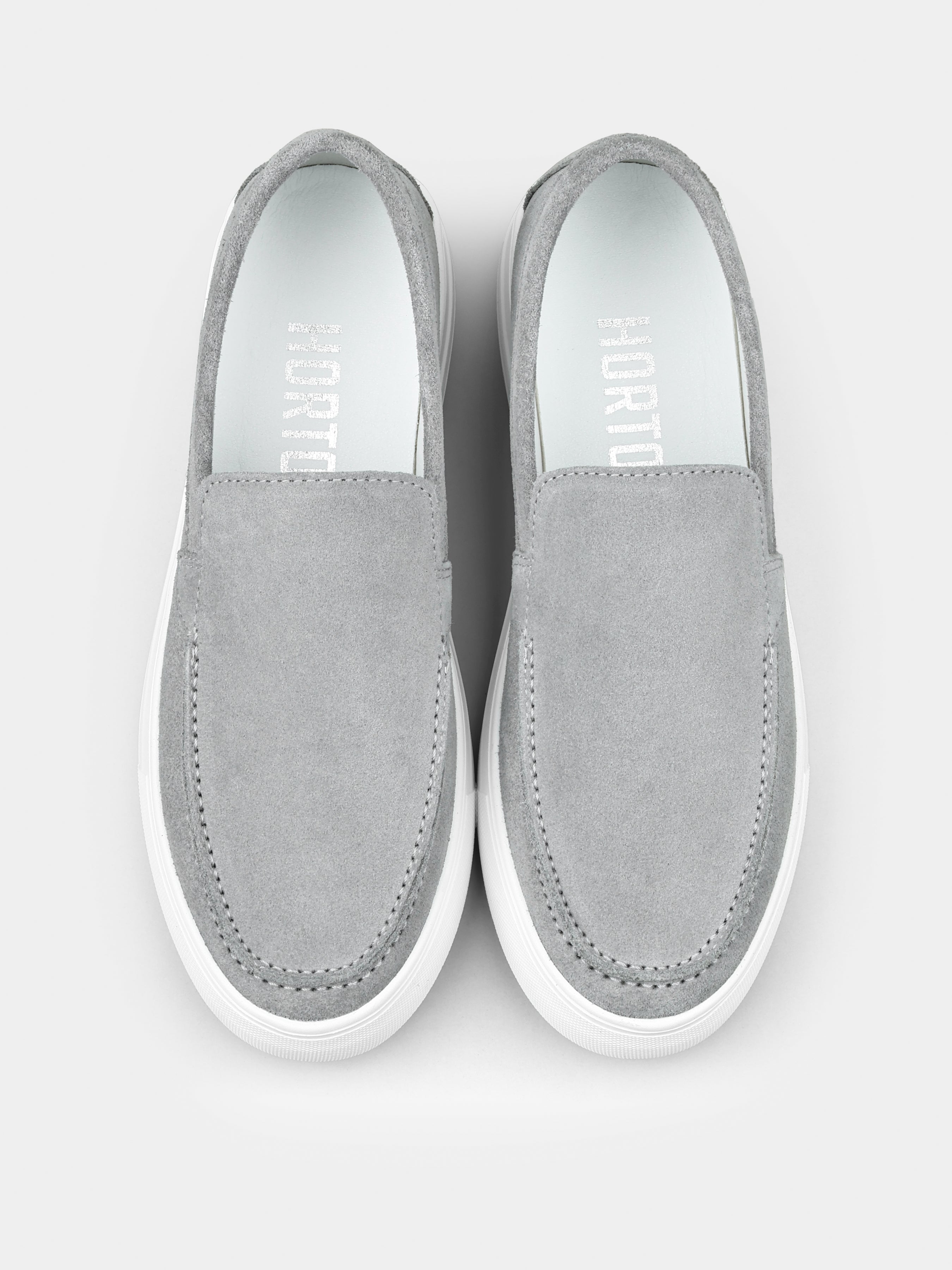 Szare Zamszowe Loafersy Spectrum