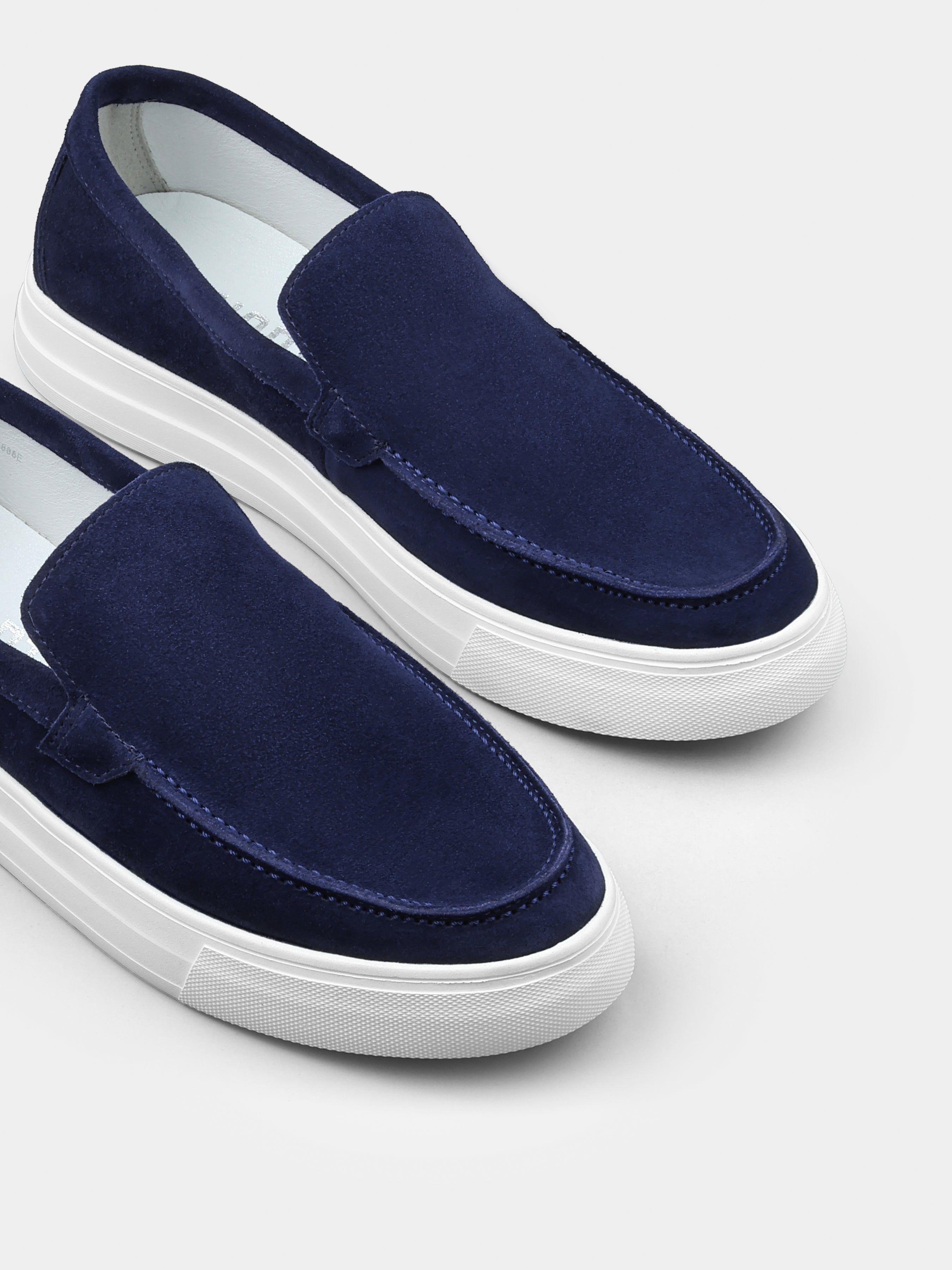 Granatowe Zamszowe Loafersy Spectrum